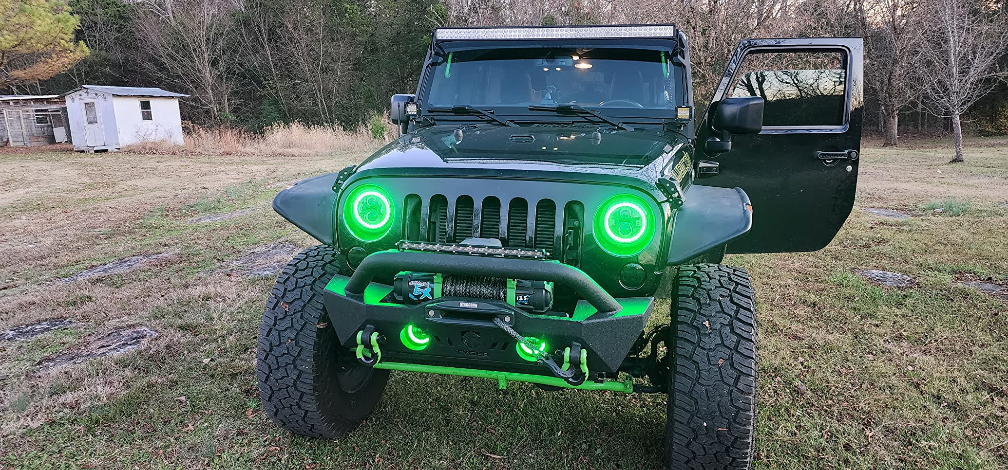 Xprite 7 Inch Round Halo Headlights & 4 Inch Fog Lights Combo, Decorative Lighting Styles, Headlights Compatible with 2007-2018 Jeep Wrangler JK JKU, DOT Approved customer photo 1