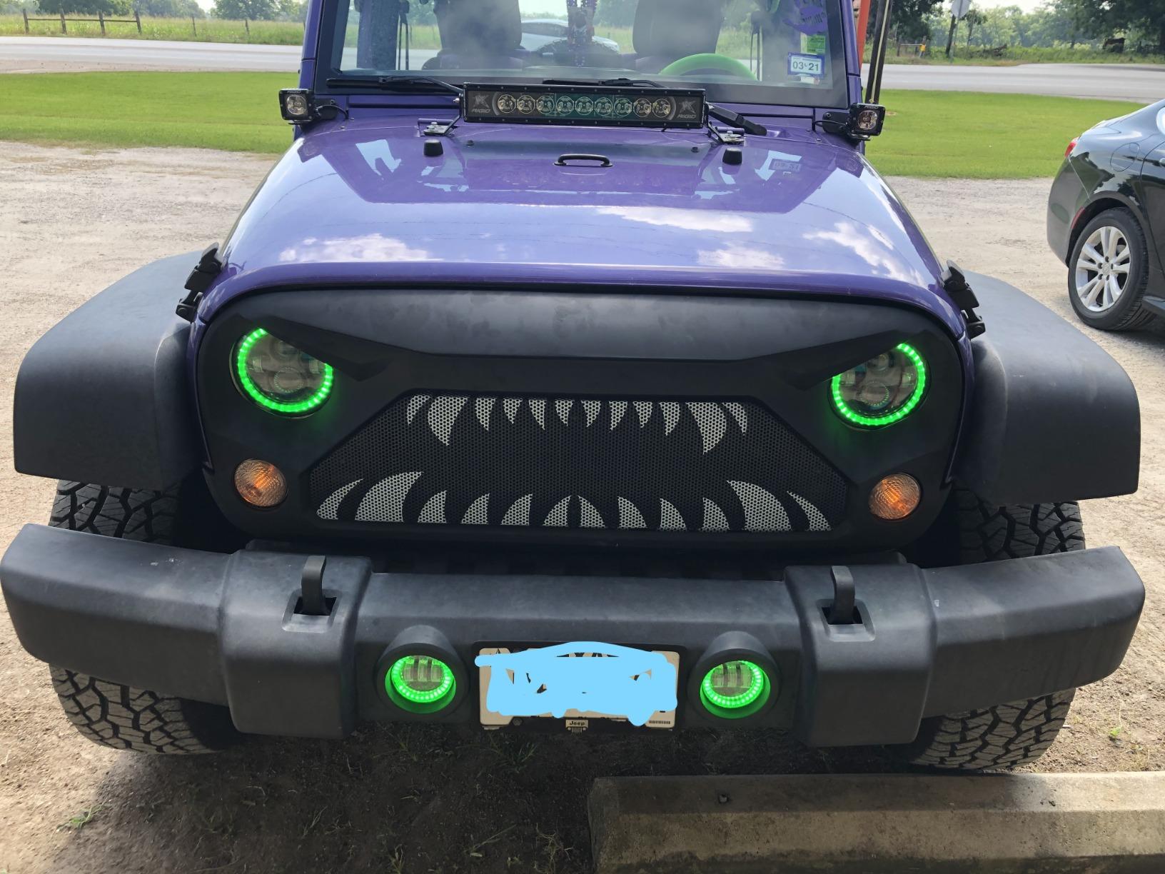 Xprite 7 Inch Round Halo Headlights & 4 Inch Fog Lights Combo, Decorative Lighting Styles, Headlights Compatible with 2007-2018 Jeep Wrangler JK JKU, DOT Approved customer photo 2