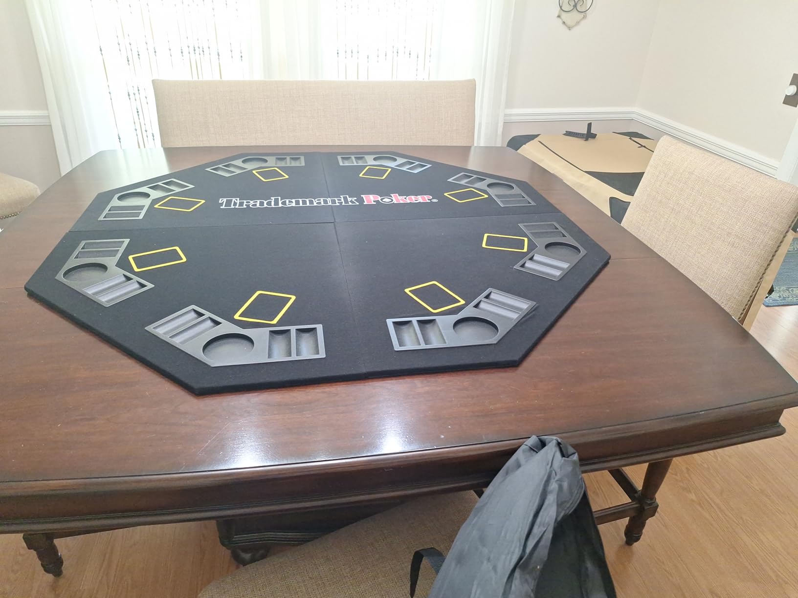 Trademark Poker Table Topper - Foldable Texas Hold 'Em Set with Carry Case, 300 Poker Chips, 2 Decks of Cards, and Dealer and Blind Buttons customer photo 1