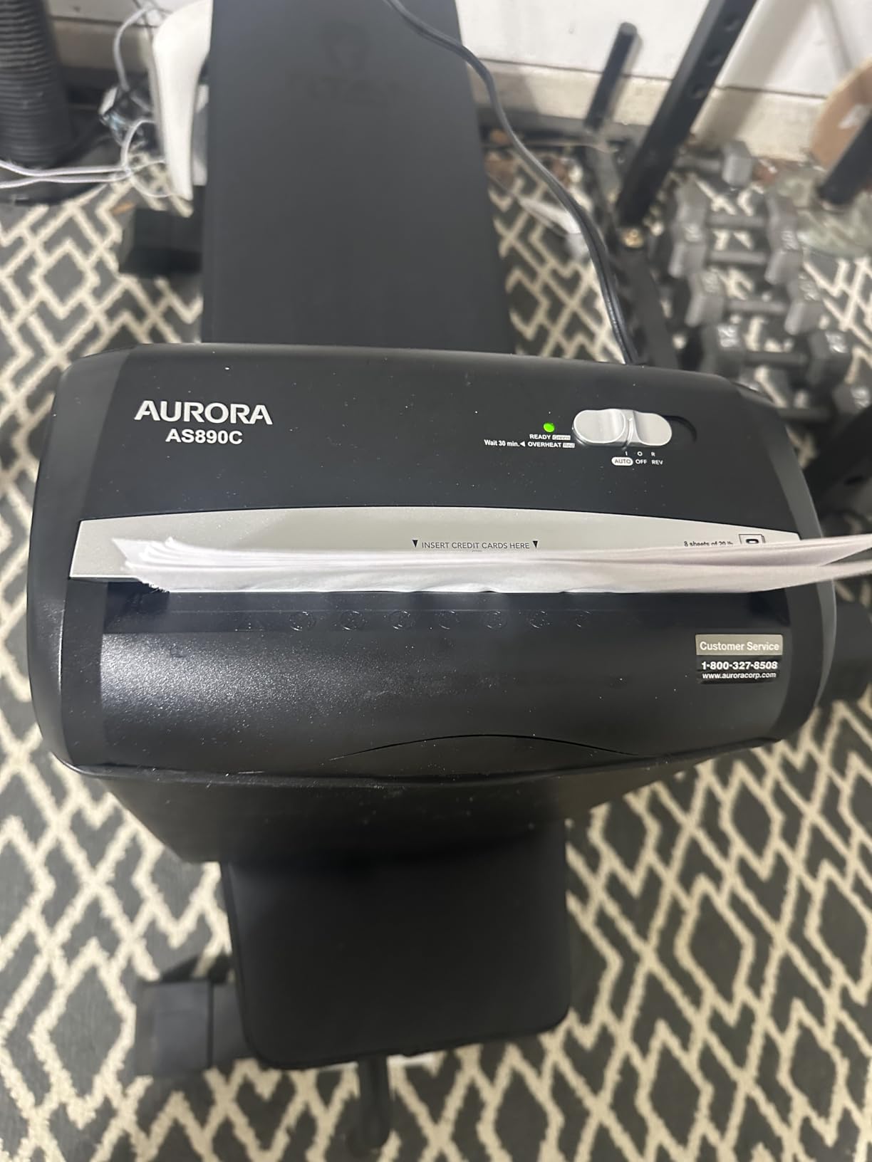 Aurora AS890C 8-Sheet Cross-Cut Paper/Credit Card Shredder with Basket customer photo 2