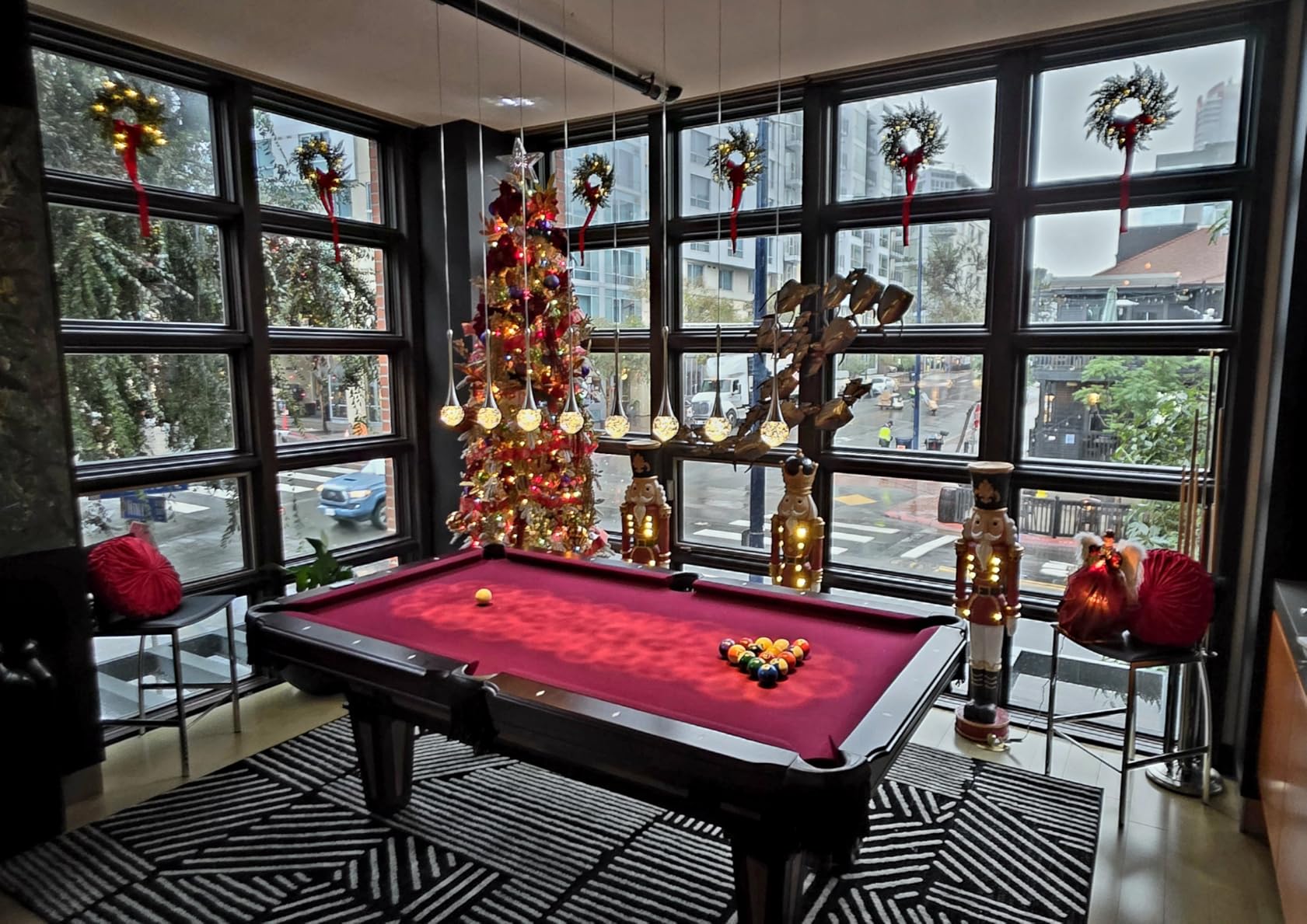 Fat Cat Reno 7.5 Foot Pool Table, Billiard Table with Accuslate Surface, K66 Bumpers, Dark Cherry Finish, Includes Cues and Balls customer photo 2