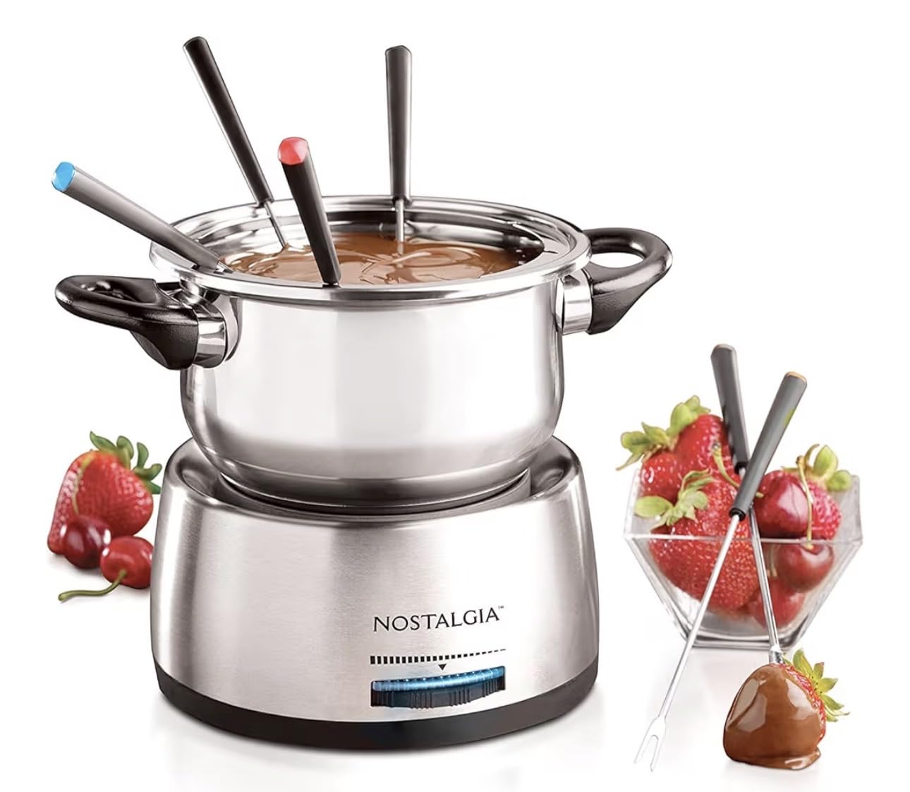 Nostalgia FPS200 6-Cup Stainless Steel Electric Fondue Pot with Temperature Control, 6 Color-Coded Forks and Removable Pot customer photo 1