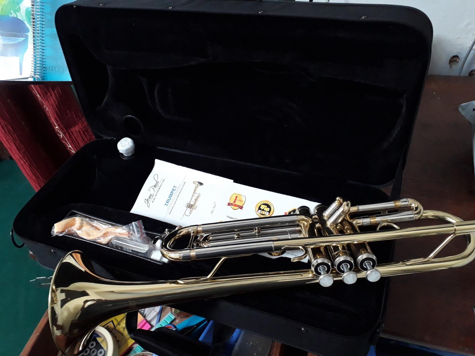 Jean Paul TR-330 Student Bb Trumpet, Two-Piece Yellow Brass Bell, Stainless Steel Valves, U.S. Play-Tested, Gold Lacquer Finish, 7C Mouthpiece and Semi-Hard Case Included customer photo 1