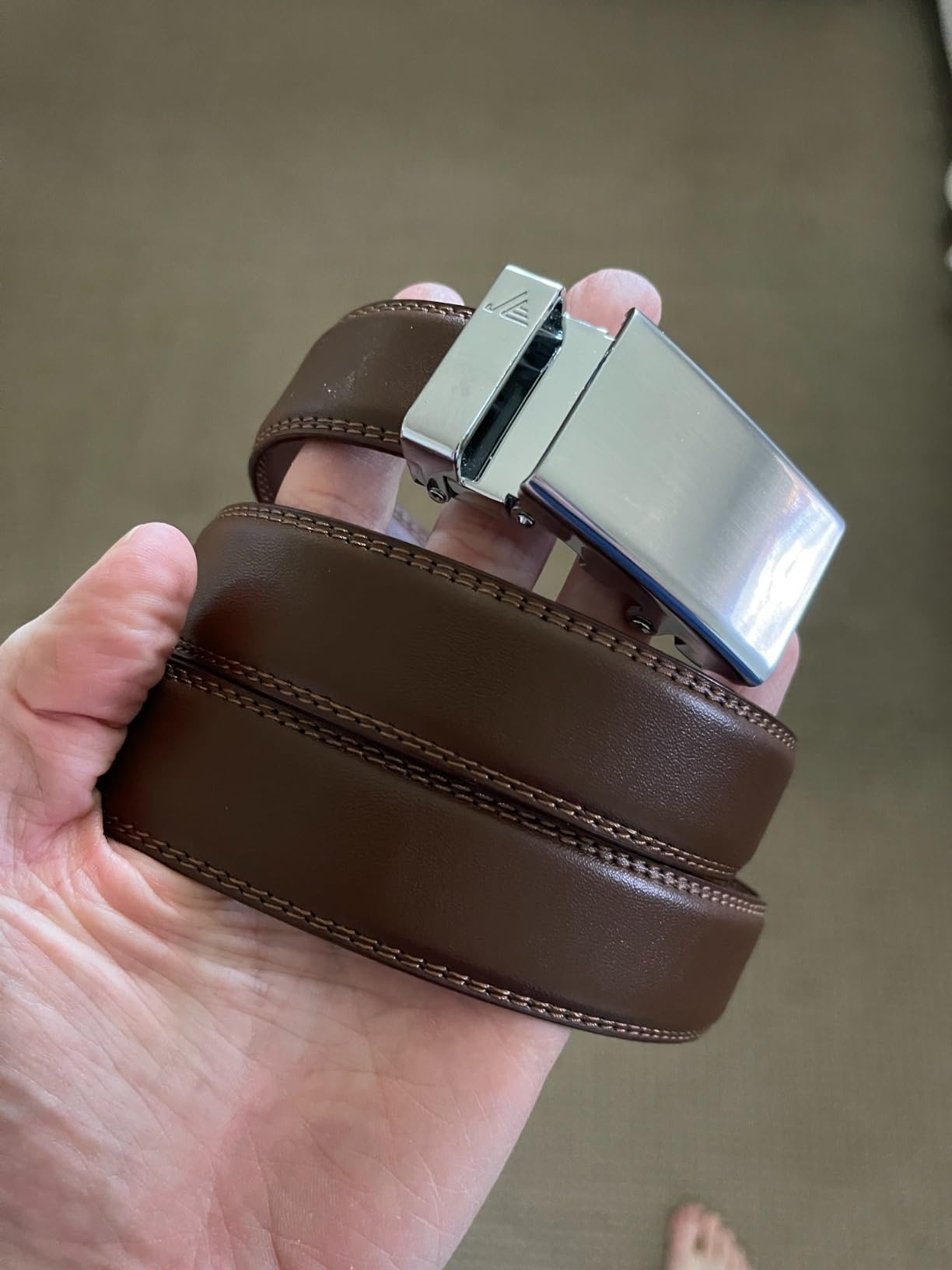Men's Leather Ratchet Belt customer photo 1