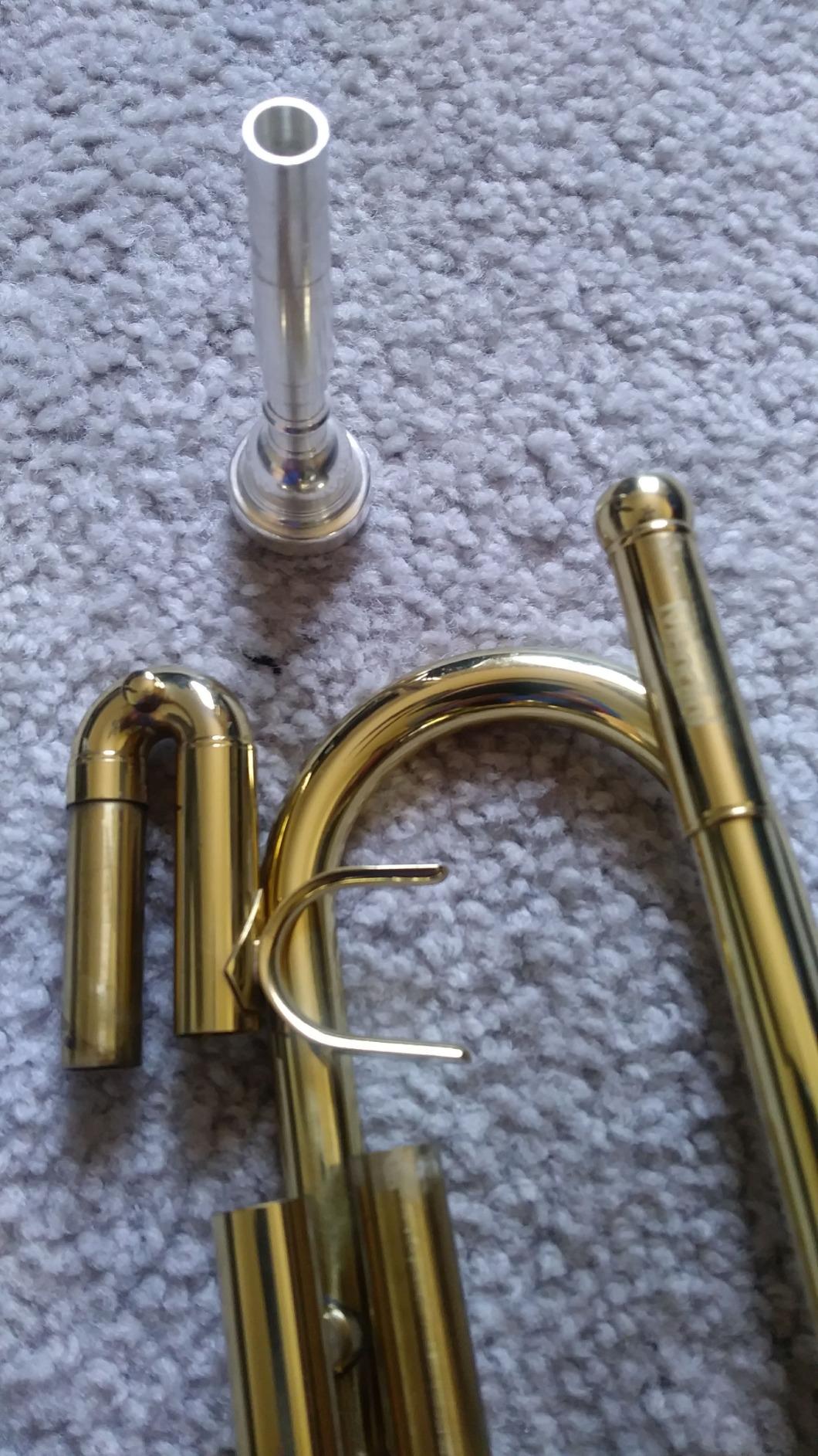 Mendini By Cecilio Bb Standard Trumpet Set for Beginners - Brass Trumpet Instrument with Hard Case, 7C Mouthpiece, Valve Oil, Cleaning Cloth, Maintenance kit and Gloves (Gold) customer photo 2