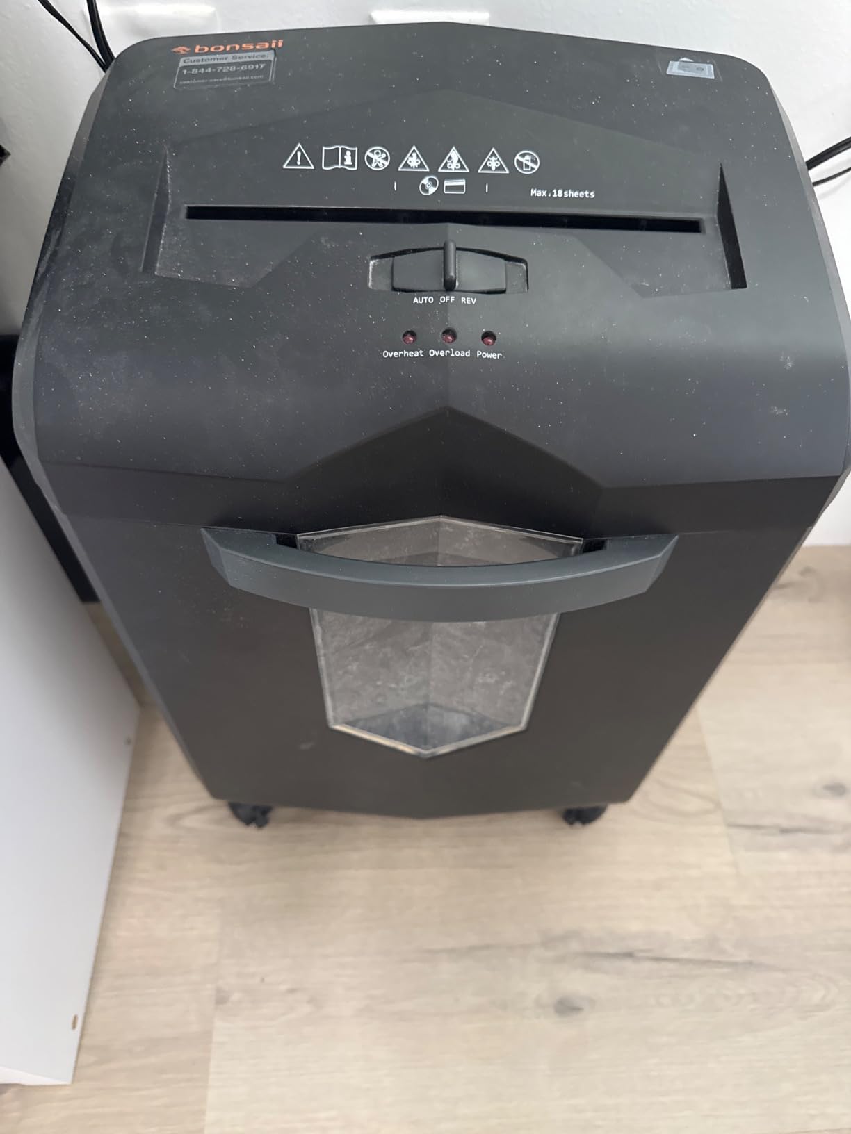 Bonsaii Paper Shredder, 18-Sheet 60-Minutes Shredder for Office Heavy Duty Cross-Cut Shredder with 6 Gallon Pullout Basket 4 Casters(C149-C) customer photo 1