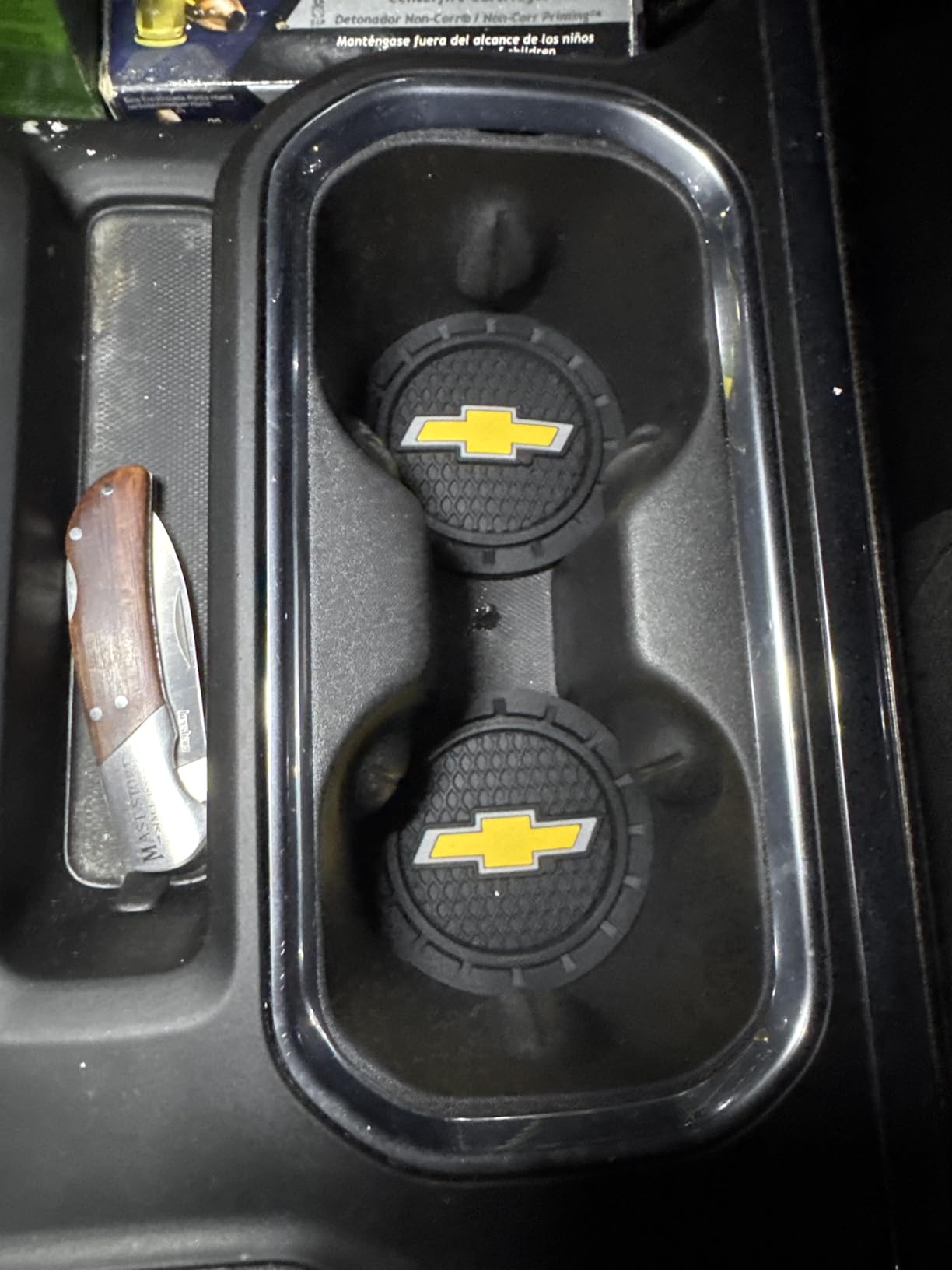Plasticolor 000648R01 Chevrolet Bowtie Gold Cup Holder Coaster, Black customer photo 1