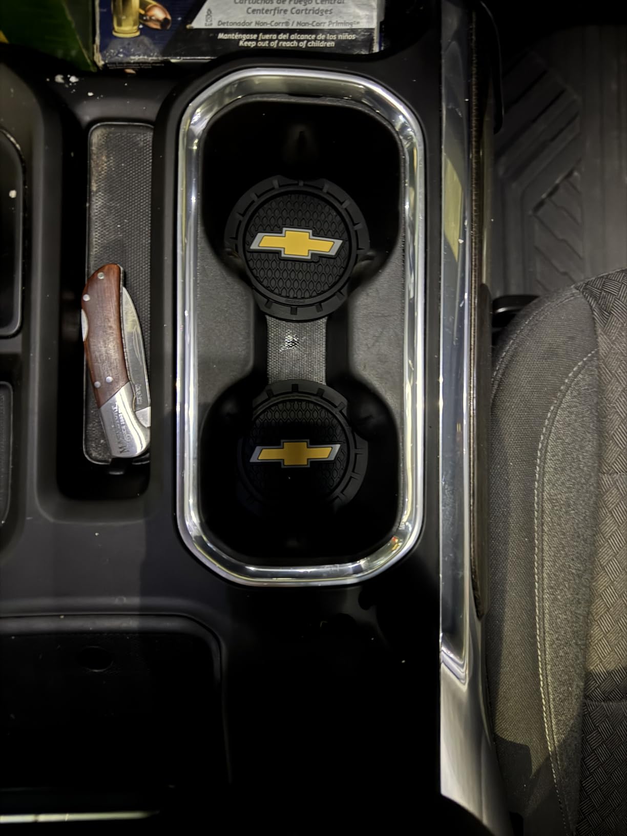 Plasticolor 000648R01 Chevrolet Bowtie Gold Cup Holder Coaster, Black customer photo 2