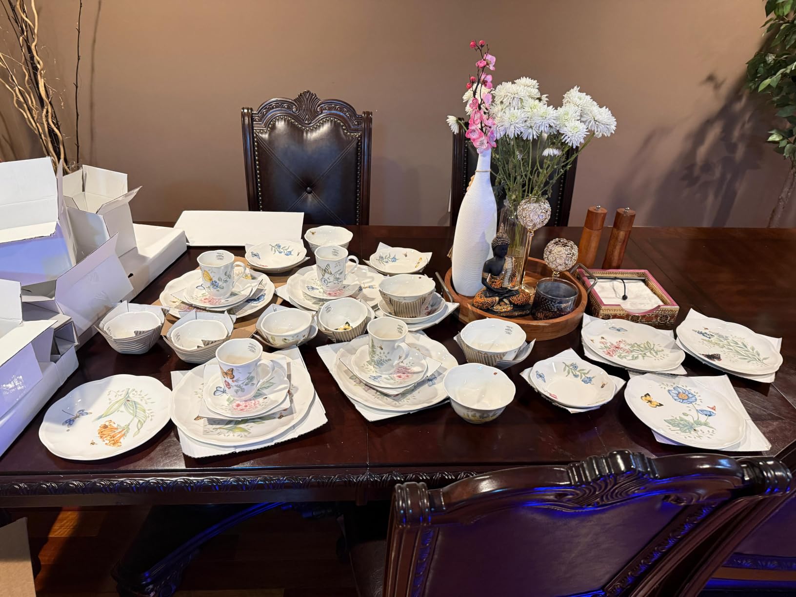 Lenox Butterfly Meadow Porcelain 28-Piece Dinnerware Set for 4 | ceramic, dishwasher safe, microwave safe | plates and bowls sets for kitchen and dining customer photo 1