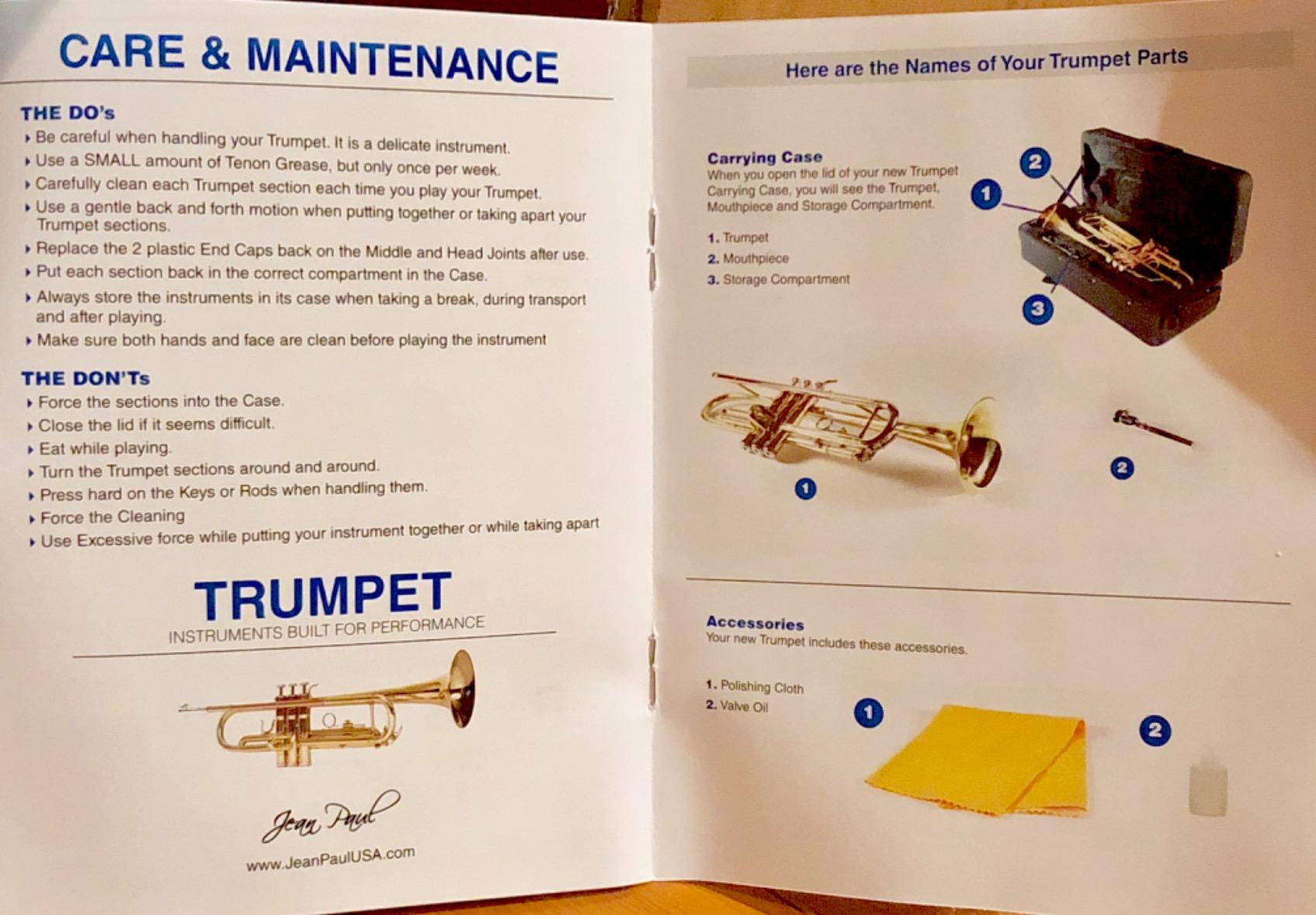 Jean Paul TR-430 Intermediate Bb Trumpet, Rose Brass Leadpipe | 0.465