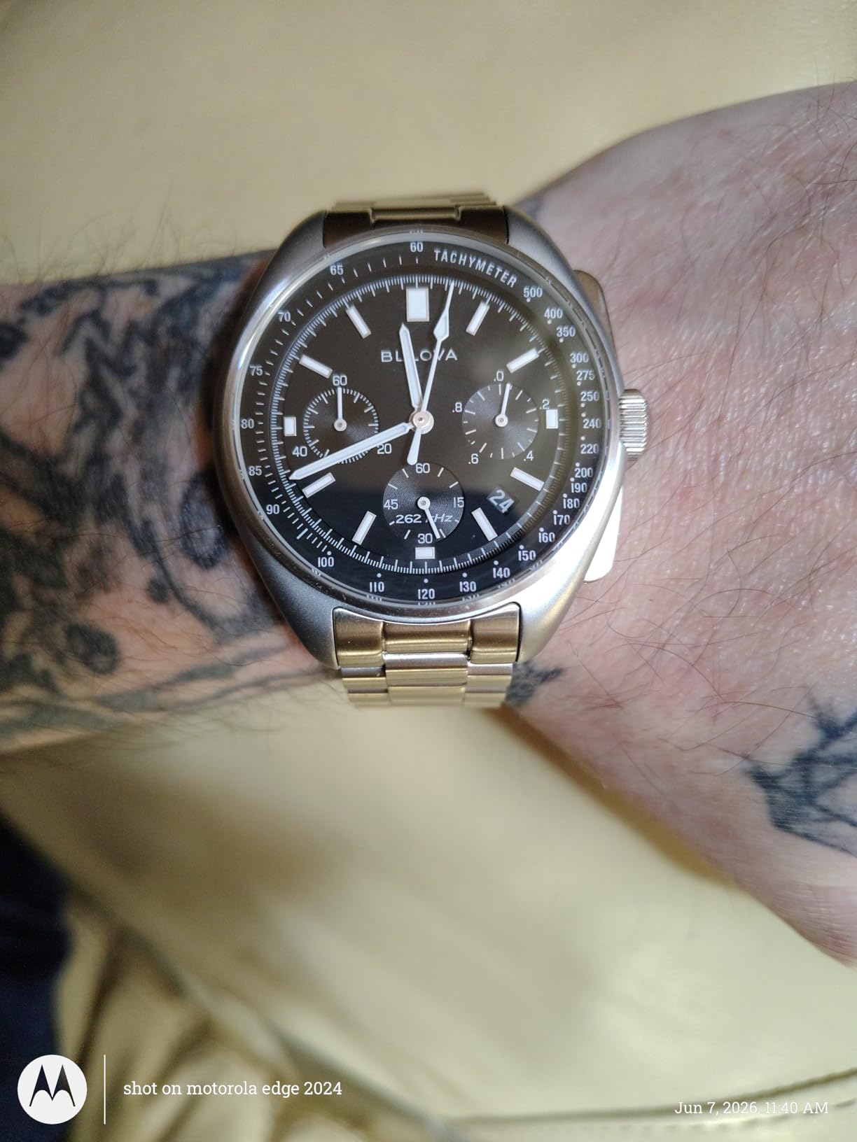 Bulova Men's Archive Series Lunar Pilot 6-Hand Chronograph High Performance Quartz Stainless Steel, Sapphire Crystal Style: 96B258 customer photo 1