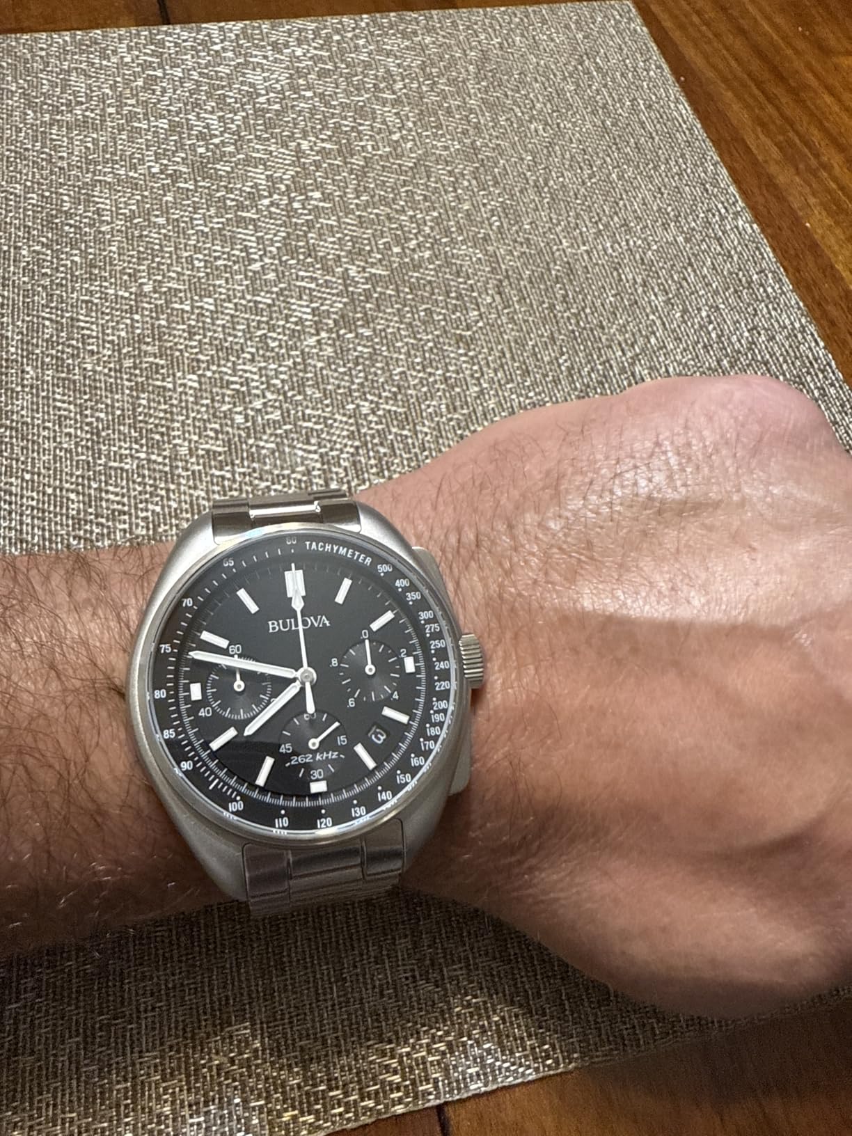 Bulova Men's Archive Series Lunar Pilot 6-Hand Chronograph High Performance Quartz Stainless Steel, Sapphire Crystal Style: 96B258 customer photo 2