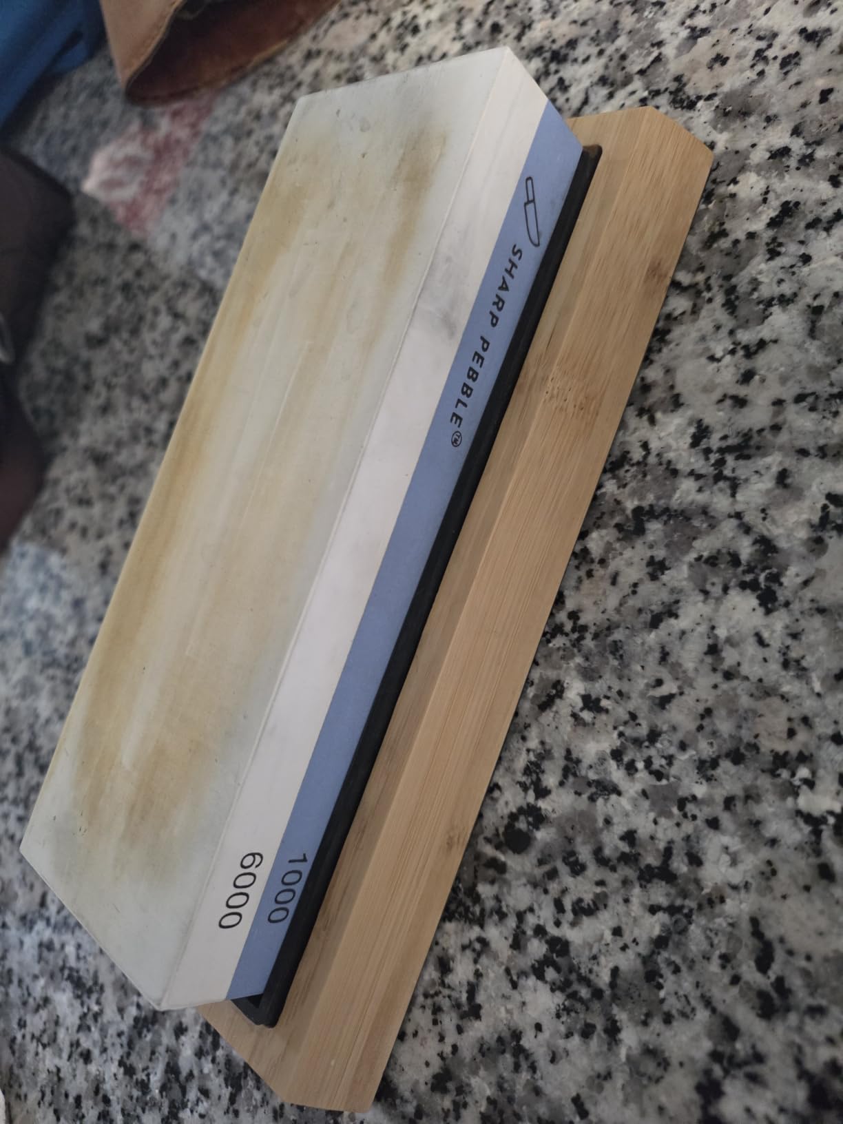 Sharp Pebble Premium Whetstone Knife Sharpening System - 1000/6000 Grit Whetstone Knife Sharpener & Honing Kit with Angle Guide & Non-Slip Bamboo Base - Guided Beginner Instructions customer photo 1