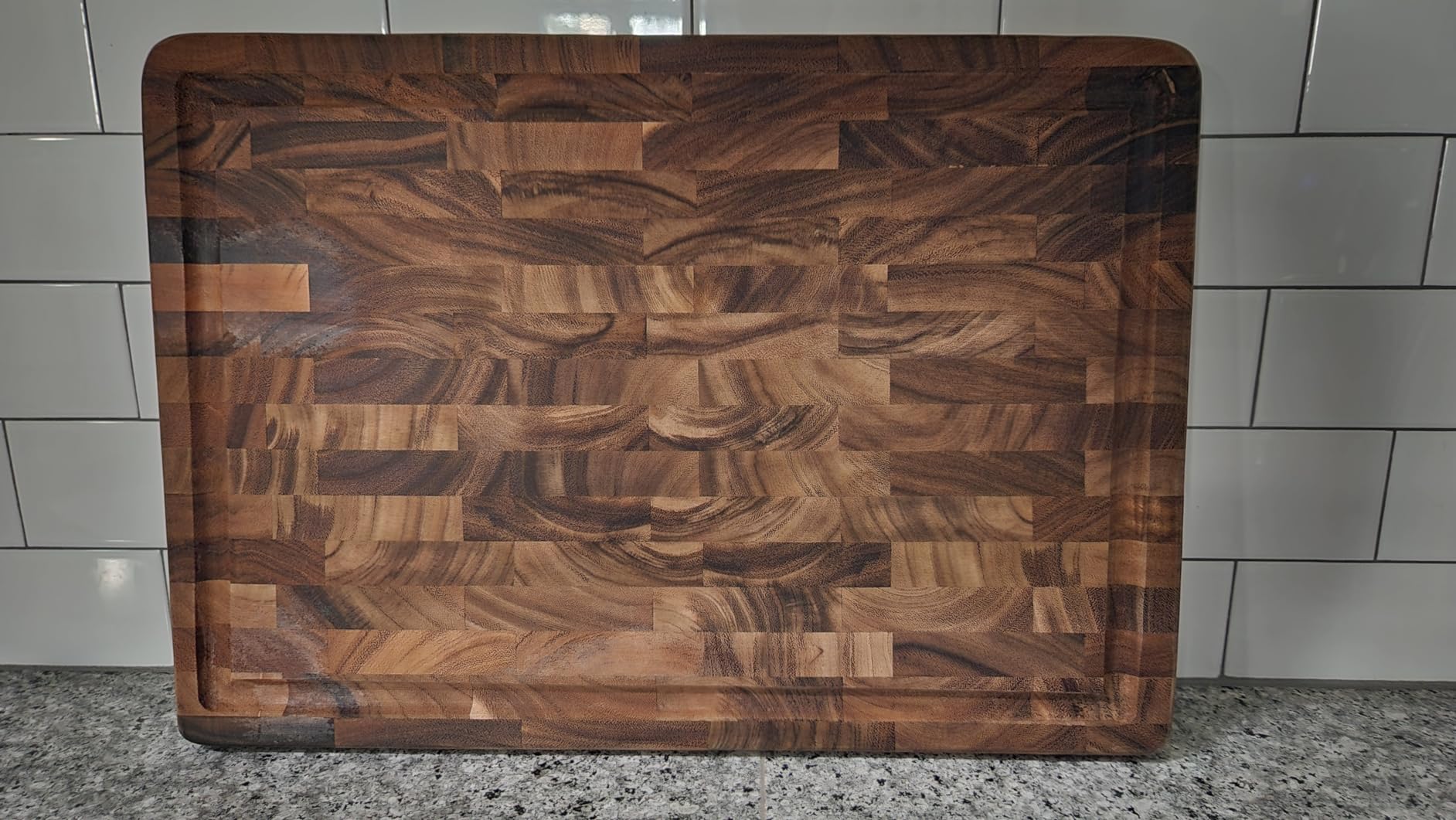 Ironwood Gourmet Charleston End Grain Board with Channel, Acacia Wood Brown 20 x 14 Inches | Knife Friendly End Grain | Large Board for Cutting, Carving & Serving | Mess Free Juice Channel customer photo 2