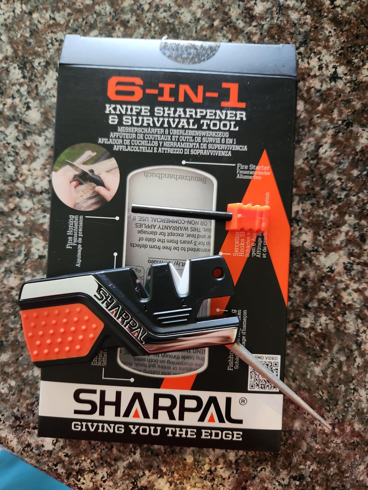 SHARPAL 101N 6-in-1 Pocket Knife Sharpener & Survival Tool | Diamond Sharpening Rod, Fire Starter Ferro Rod, Whistle, Sharpens Straight & Serrated Blades, Repairs & Hones Knives customer photo 2