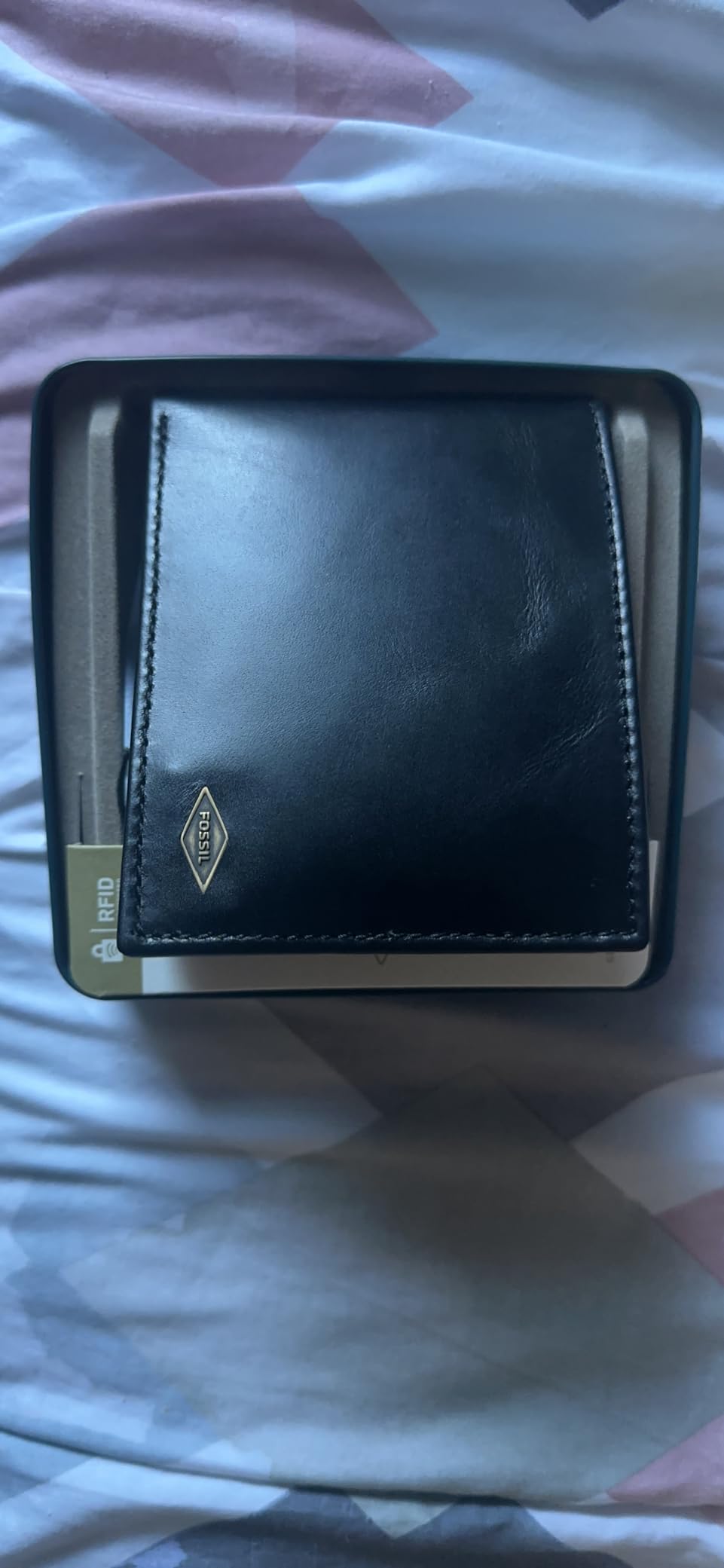 Fossil Men's Wallet, Ryan Leather RFID-Blocking Wallet Bifold Passcase with Removable Card Case, Black customer photo 2