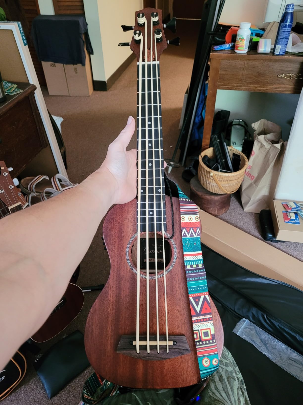 Caramel CUB402 Electric 30inch All Solid Wood Mahogany Ukulele Bass | Tuned as E-A-D-G customer photo 1
