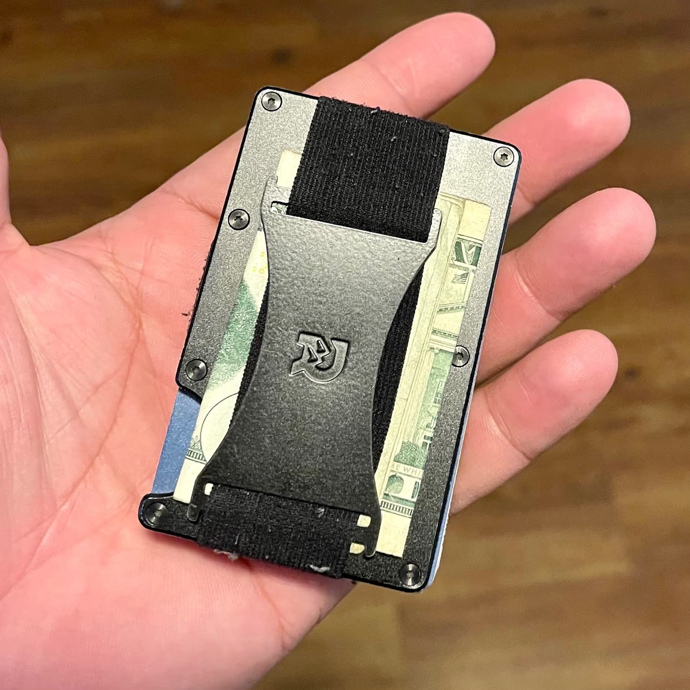 Ridge Wallet for Men - Slim Minimalist Compact Wallet and Card Holder, RFID Protected Front Pocket Wallets for Men with Integrated Cash Strap (Royal Black) customer photo 1