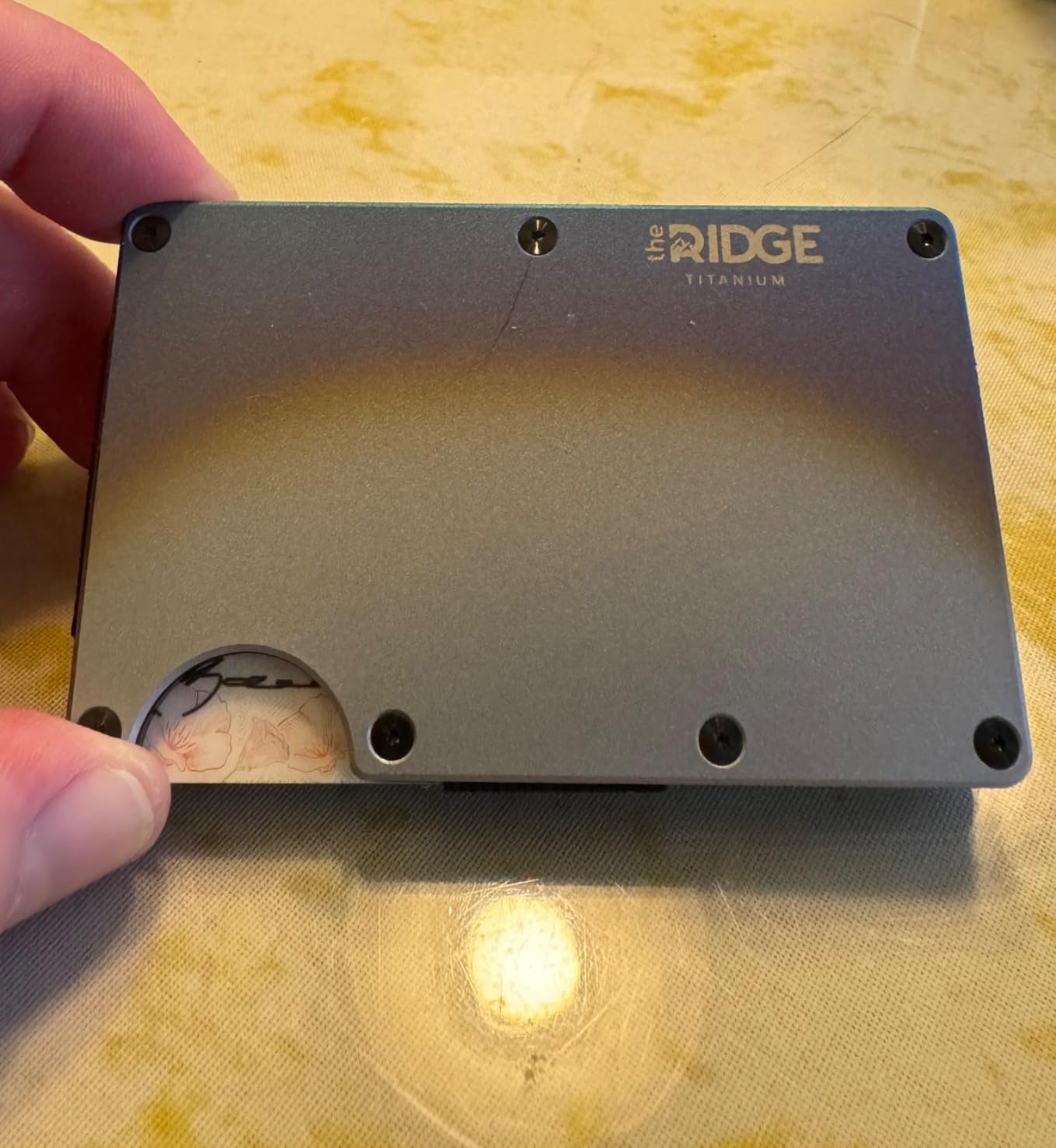 Ridge Wallet for Men - Slim Minimalist Compact Wallet and Card Holder, RFID Protected Front Pocket Wallets for Men with Integrated Money Clip (Burnt Titanium) customer photo 2