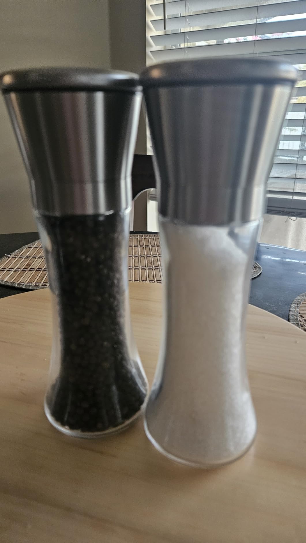 Home EC Premium Stainless Steel Sea Salt and Pepper Grinder Set of 2 - Adjustable Ceramic - Tall Glass Salt and Pepper Shakers - Kitchen Spice Mill W/Funnel & EBook customer photo 1