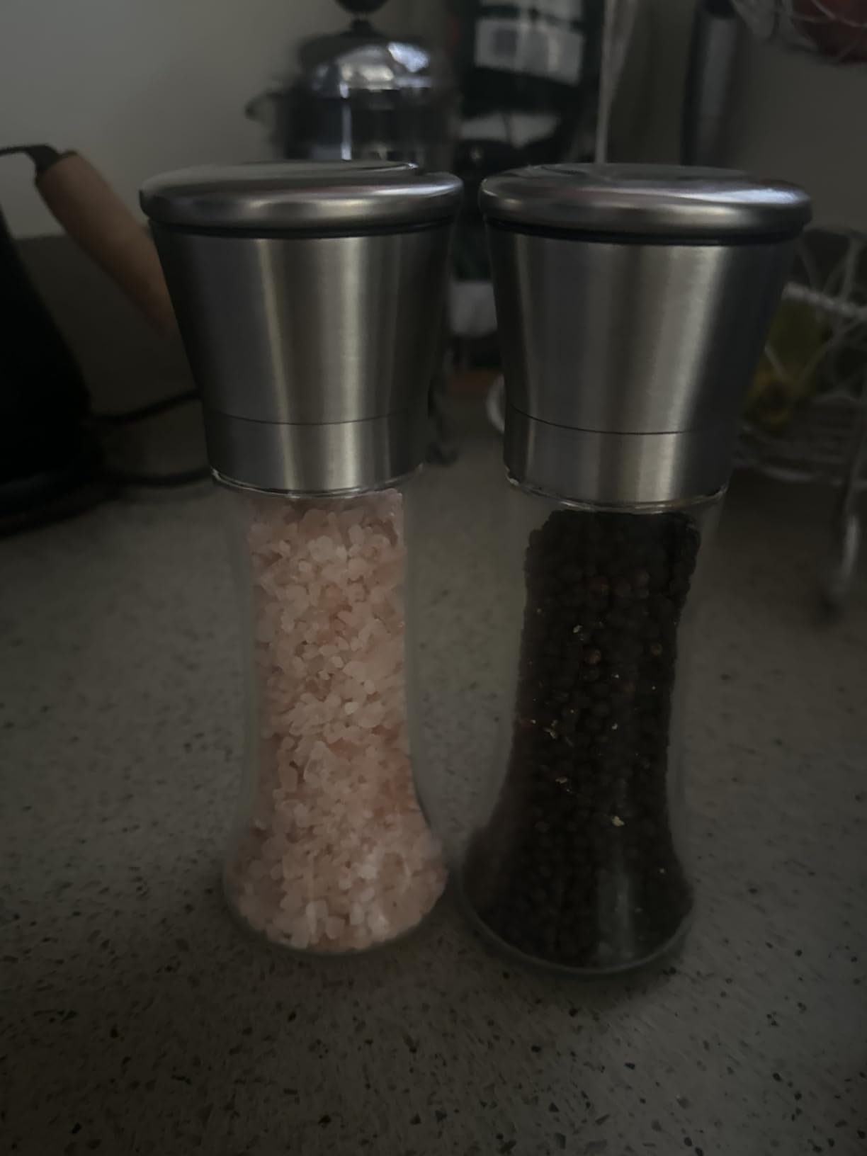 Home EC Premium Stainless Steel Sea Salt and Pepper Grinder Set of 2 - Adjustable Ceramic - Tall Glass Salt and Pepper Shakers - Kitchen Spice Mill W/Funnel & EBook customer photo 2