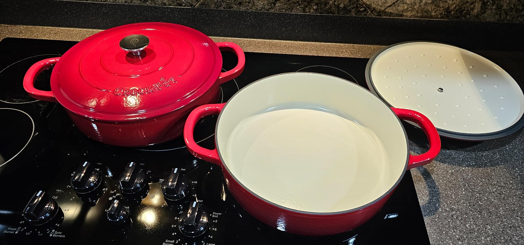 Crock-Pot Crock Pot Artisan Enameled Cast Iron Braiser W/Lid, 5 Quart, Scarlet Red customer photo 2