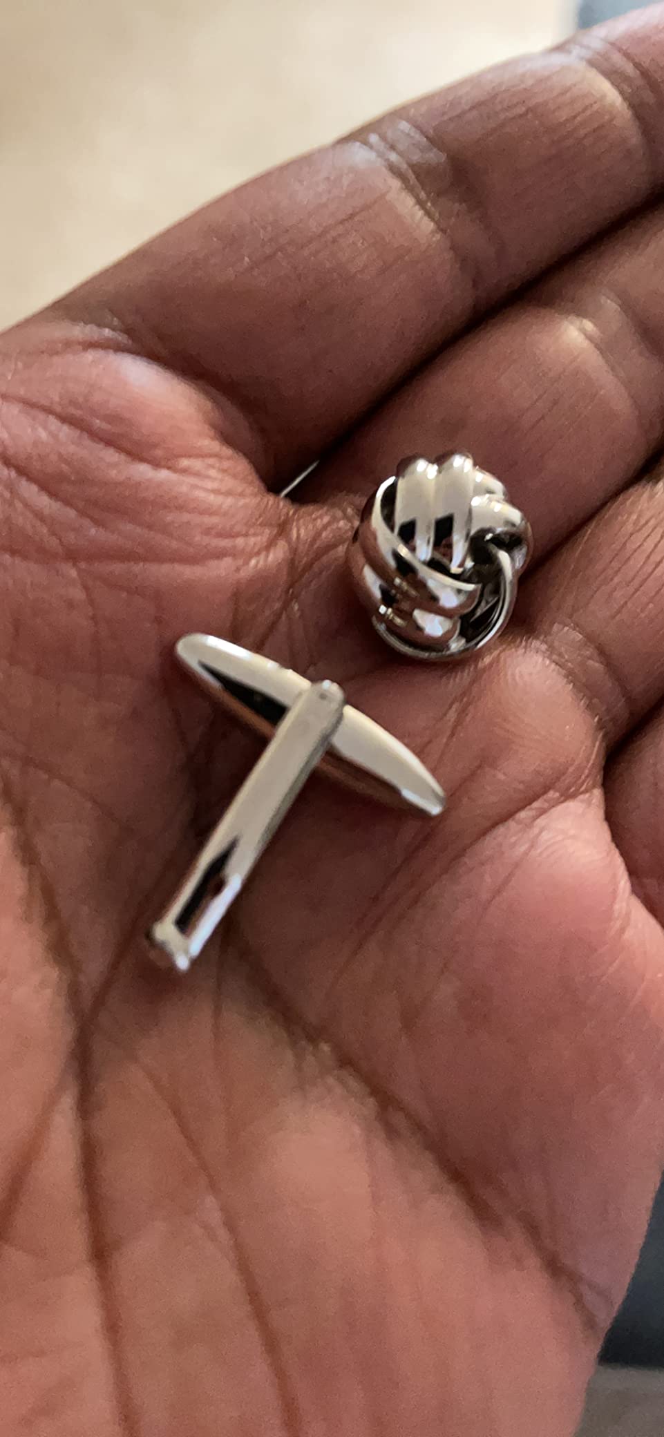 HAWSON Knot Cufflinks and Shirt Studs for Men in Gold or Silver Tone, Matching with White and Black Tuxedo, Suitable for Wedding Day or Formal Occasion. customer photo 2