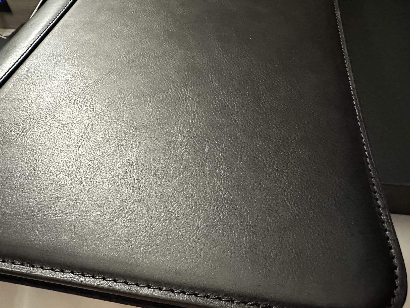 Time Resistance Leather Portfolio - A4 Document Folder - Italian Handcrafted Padfolio Organizer (Cognac Brown) - Gift Box Included customer photo 2
