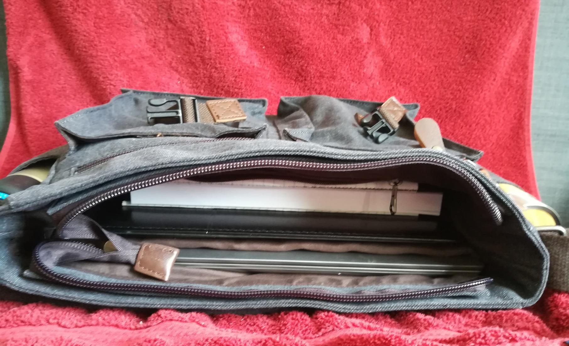 Messenger Bag for Men, Water Resistant Canvas Satchel 14 15.6 17 Inch Laptop Briefcases Business Shoulder Bag by RAVUO customer photo 1