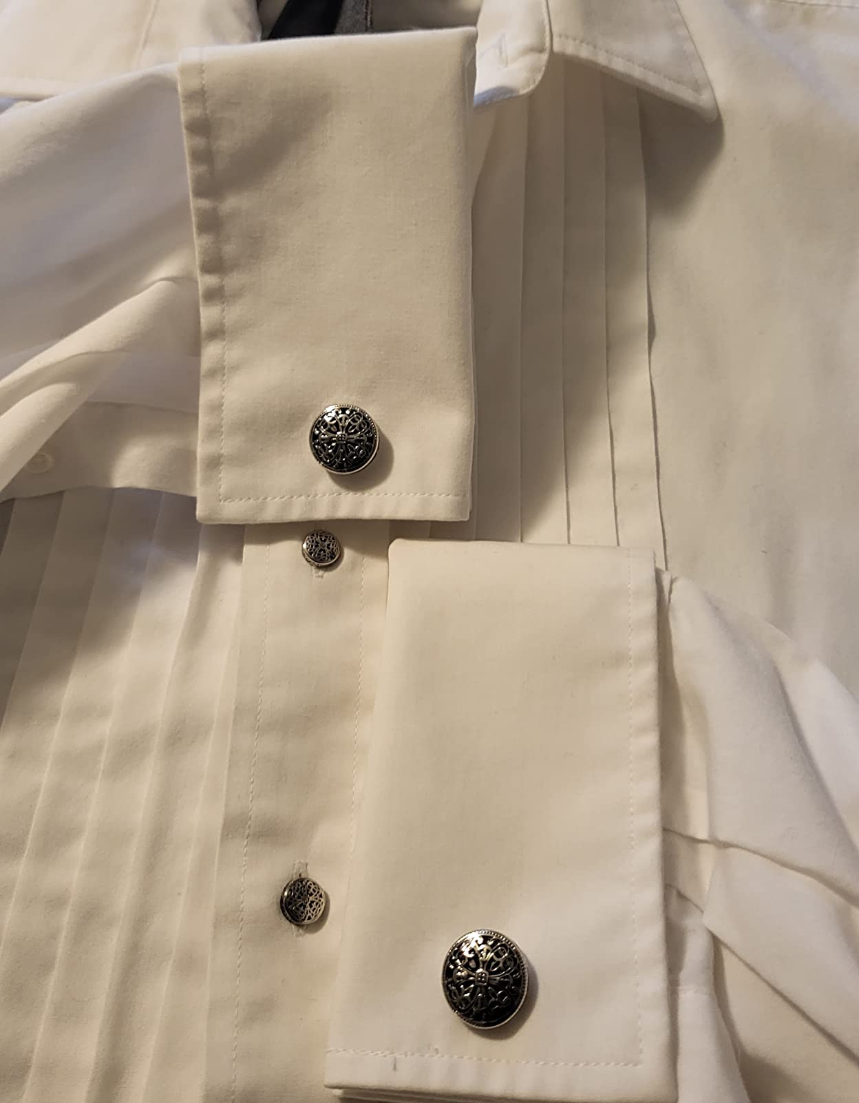 HAWSON Cufflinks and Studs for Men-Fashion Men Vintage Enamel Carbon Fiber Tuxedo Shirt Cufflinks and Studs Set for Regular Wedding Business Accessories customer photo 2