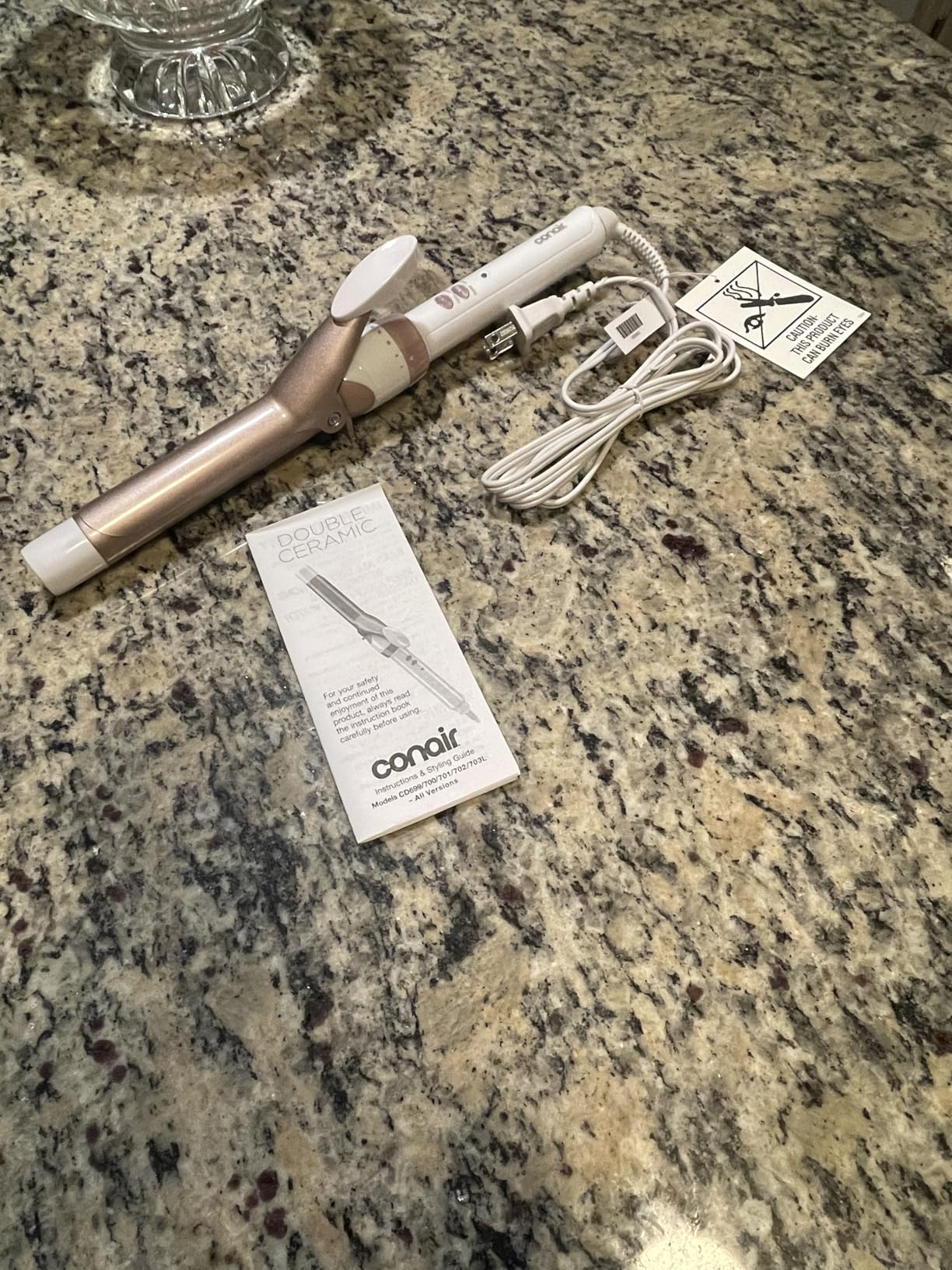 Conair Double Ceramic 1 in. Curling Iron | Double Ceramic 1 in. Barrel Creates Classic Curls on Short to Long Hair, White/Rose Gold, CD701L customer photo 1