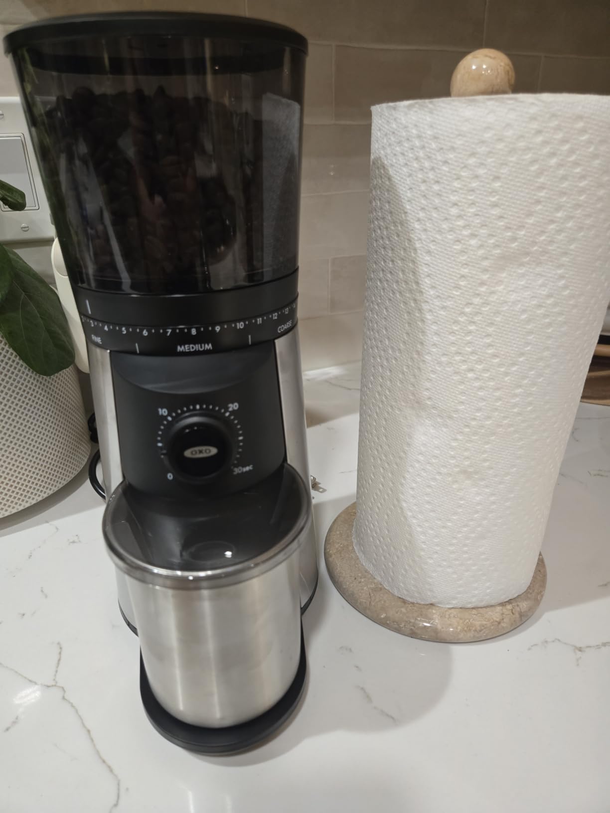 OXO Brew Conical Burr Electric Coffee Bean Grinder - 12 Oz, Silver | Stainless Steel Burrs, One-Touch Automatic, 43 Grind Settings For Drip Coffee, French Press, Cold Brew customer photo 2