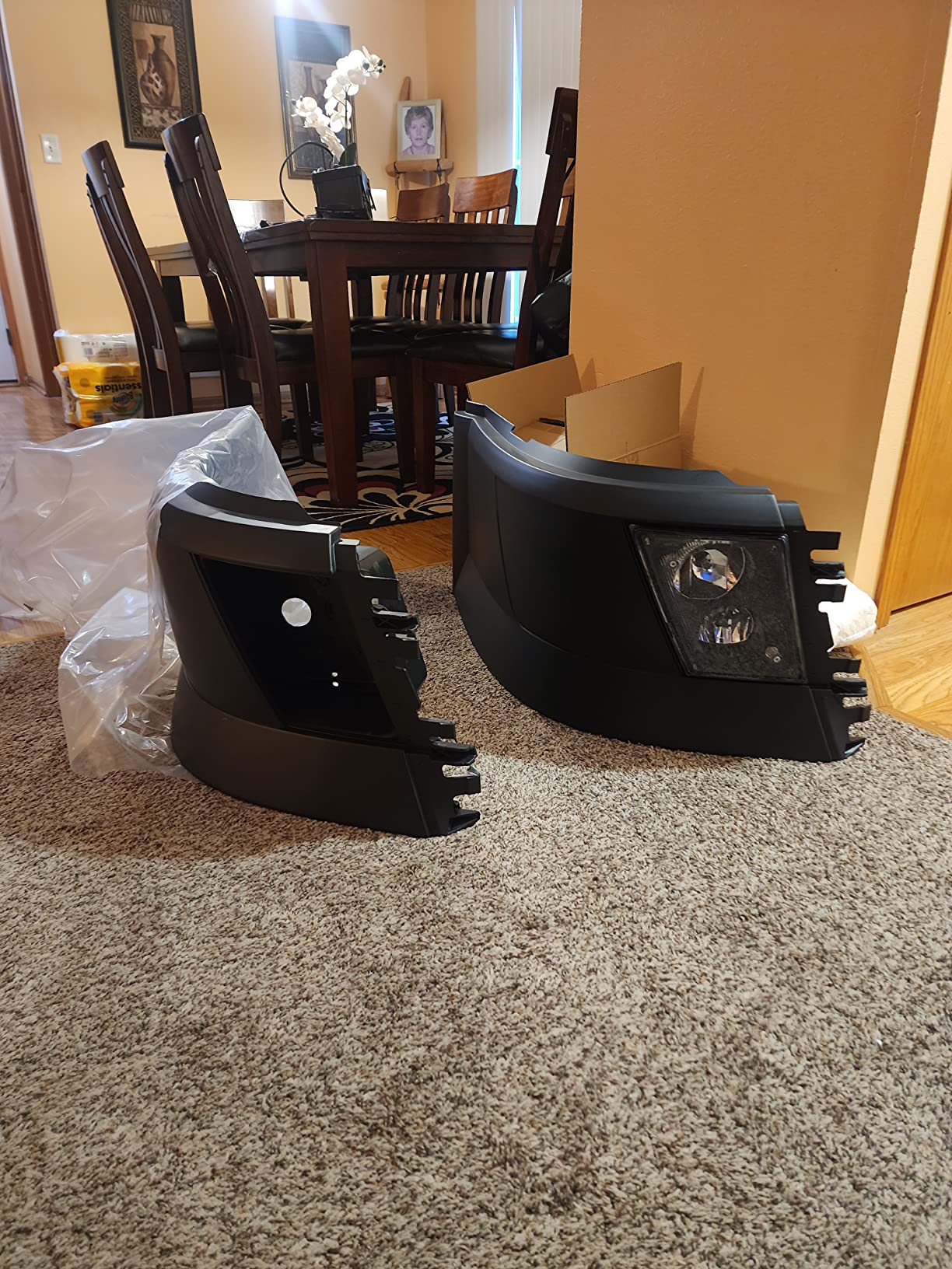 TORQUE Bumper Set (with Fog Light Holes) Compatible with 2004-2015 Volvo VNL Semi Trucks Driver Left Side LHD Passenger Right Side RHD Front Center (TR004, TR011) customer photo 1