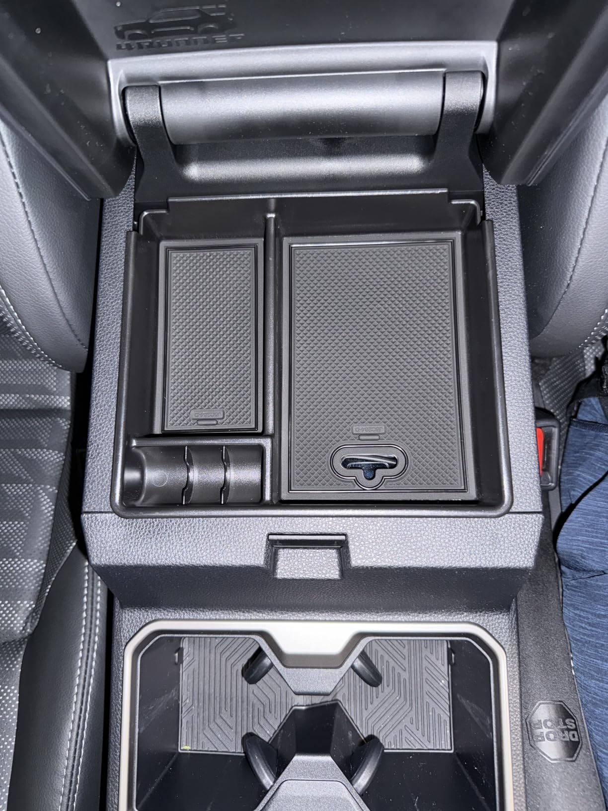 JDMCAR Center Console Organizer Compatible with Toyota 4Runner Accessories 2010-2024, Insert ABS Black Materials Tray, Armrest Box Secondary Storage customer photo 1