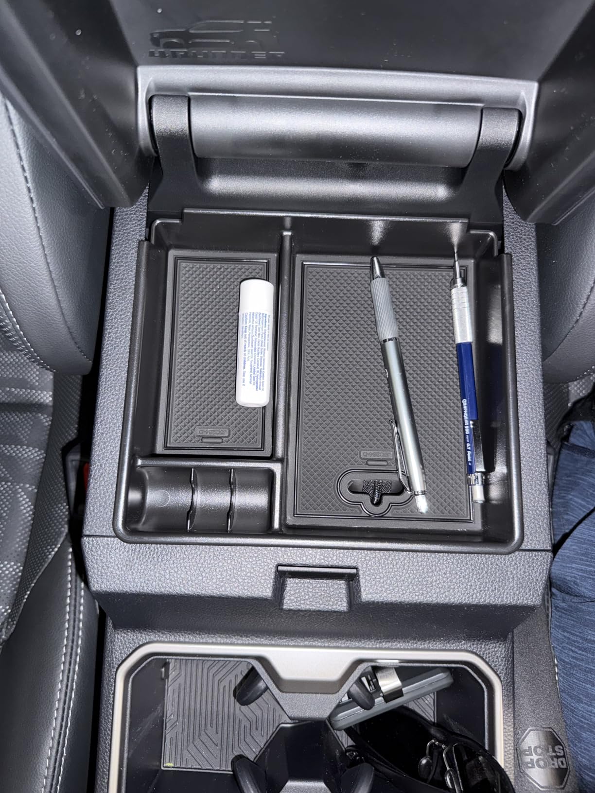 JDMCAR Center Console Organizer Compatible with Toyota 4Runner Accessories 2010-2024, Insert ABS Black Materials Tray, Armrest Box Secondary Storage customer photo 2