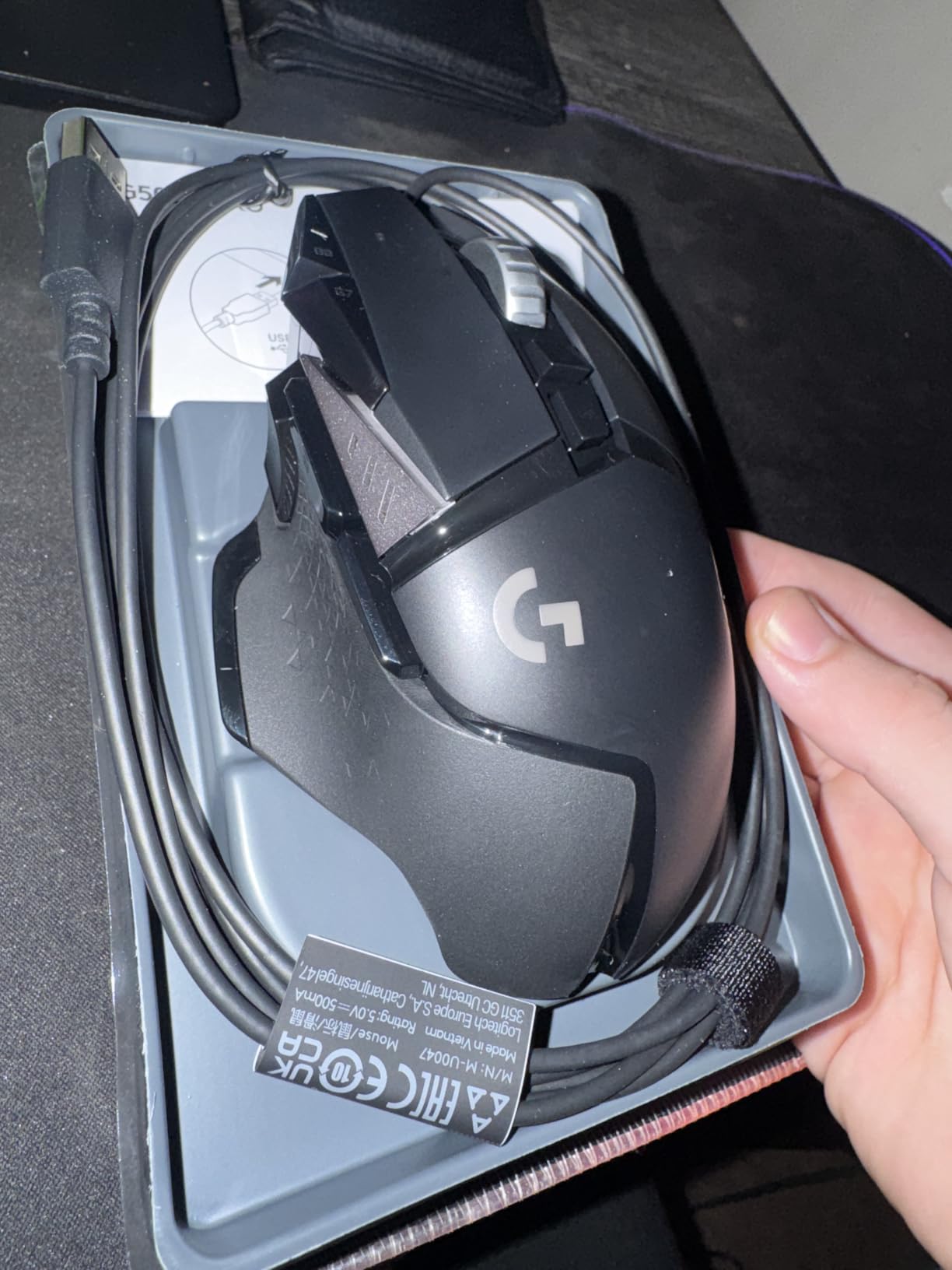 Logitech G502 Hero High Performance Wired Gaming Mouse, Hero 25K Sensor, 25,600 DPI, RGB, Adjustable Weights, 11 Programmable Buttons, On-Board Memory, PC/Mac - Black customer photo 1