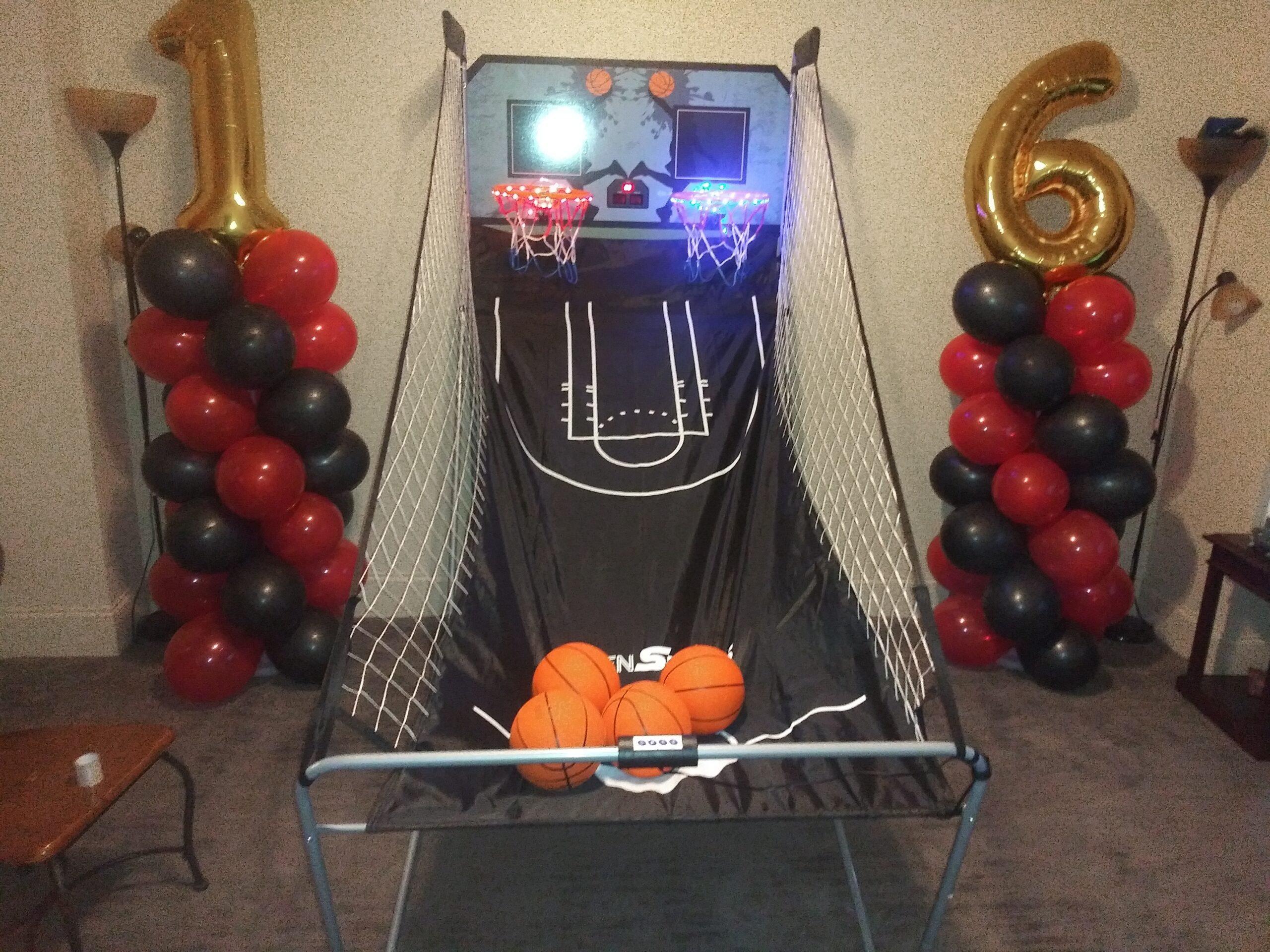 JupiterForce Foldable Indoor Basketball Arcade Game, Electronic Dual Shot Basketball Hoop Arcade Game Machine with 4 Balls and LED Scoring for 2 Players Home Play, Adults customer photo 2