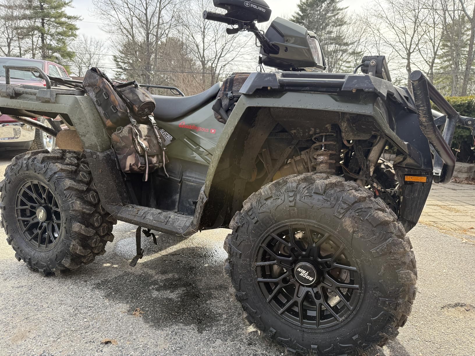 RockTrix RT104 14in ATV Wheels 4x156 Rims, 14x7, 4+3 Offset, Includes 3/8x24 Spline Lug nuts, Compatible with Polaris Sportsman RZR Ranger UTV - 4/156 (Set of 4) customer photo 1