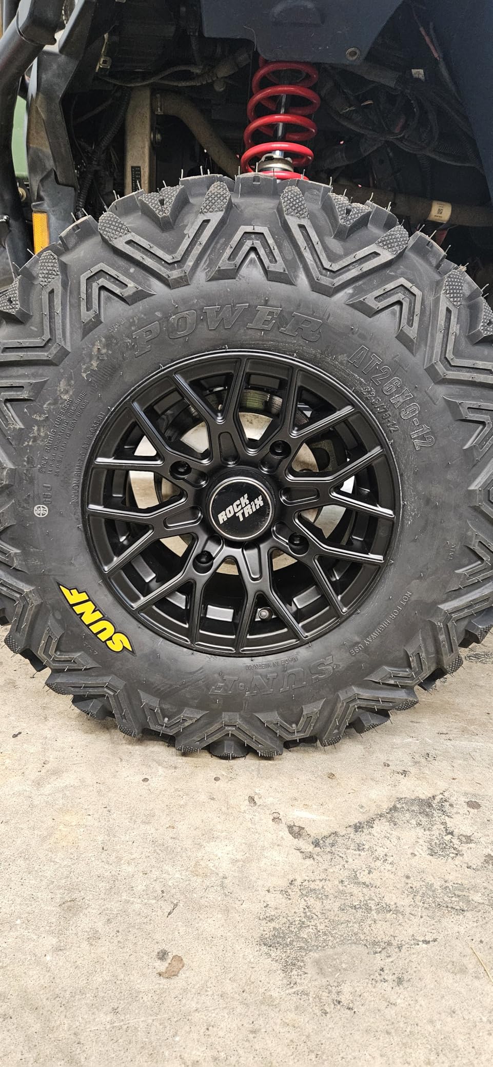 RockTrix RT104 14in ATV Wheels 4x156 Rims, 14x7, 4+3 Offset, Includes 3/8x24 Spline Lug nuts, Compatible with Polaris Sportsman RZR Ranger UTV - 4/156 (Set of 4) customer photo 2