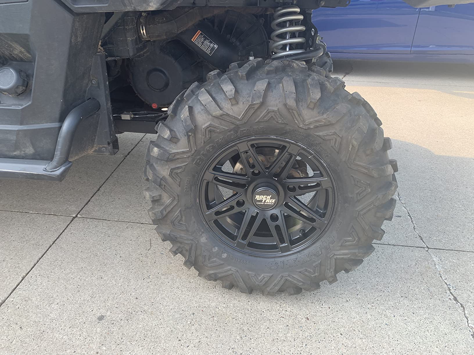 RockTrix RT103 14in ATV Wheels Rims 14x7 Matte Black, 4x156 Bolt Pattern, 4+3 offset, Compatible with Polaris Sportsman RZR Ranger (4/156) (Set of 4) customer photo 1