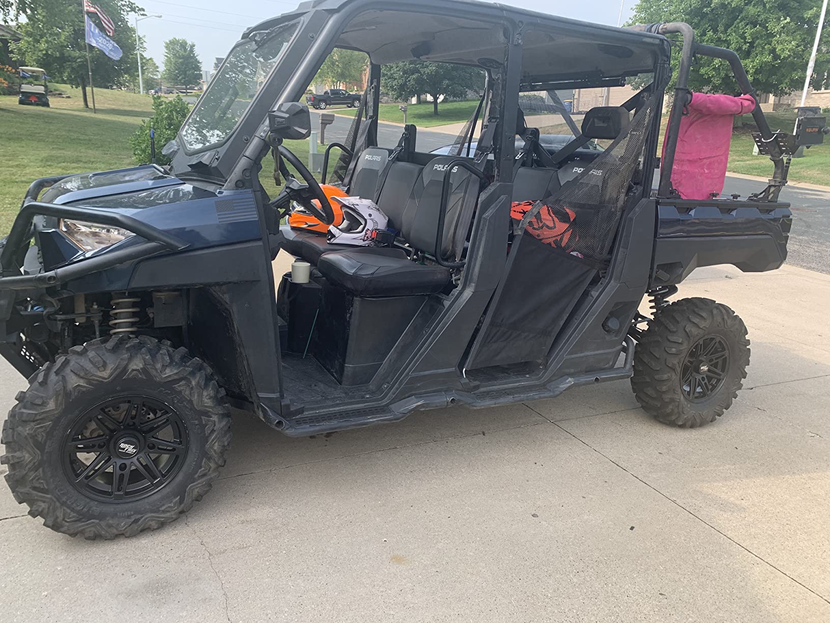 RockTrix RT103 14in ATV Wheels Rims 14x7 Matte Black, 4x156 Bolt Pattern, 4+3 offset, Compatible with Polaris Sportsman RZR Ranger (4/156) (Set of 4) customer photo 2