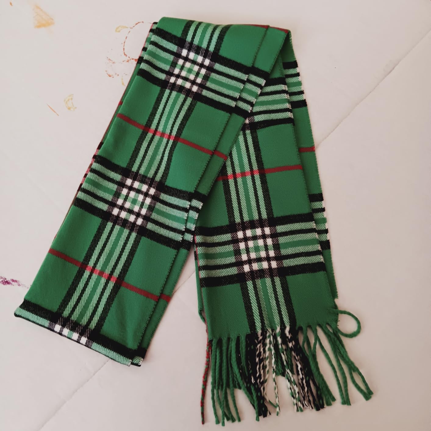 Tartan Plaid Cashmere Feel Classic Soft Luxurious Winter Scarf For Men Women customer photo 1