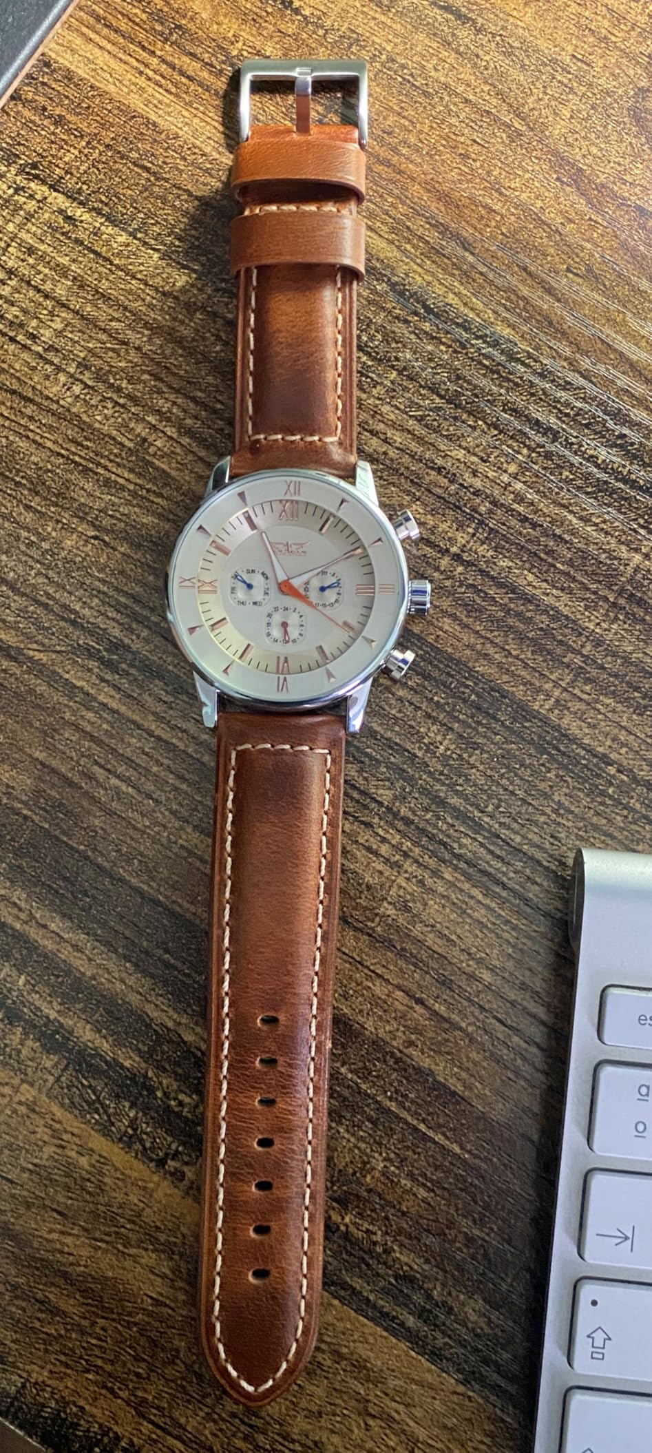 Quick Release Retro Leather Watch Band,Vintage Oil-tanned Pull-up Leather Strap Replacement,Choice of Width-18mm 20mm 22mm 24mm or 26mm customer photo 2