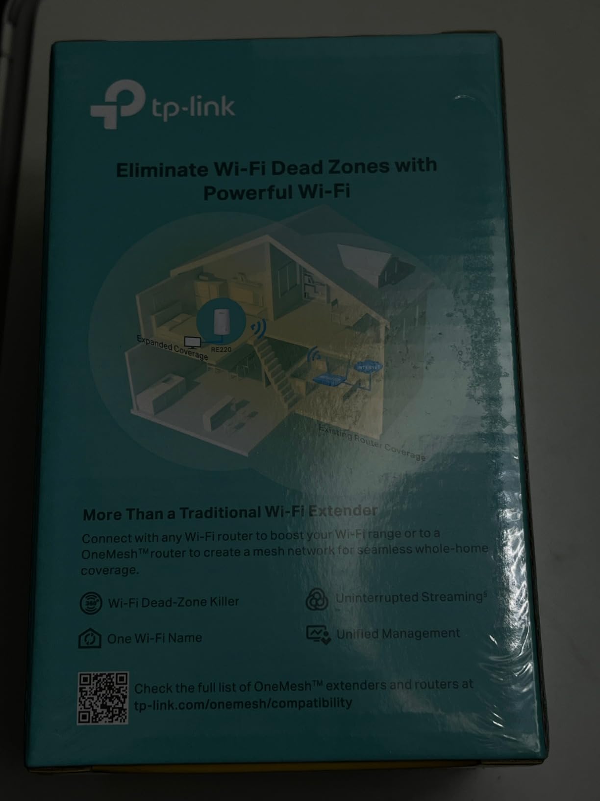 TP-Link WiFi Extender with Ethernet Port, Dual Band 5GHz/2.4GHz, Up to 44% More Bandwidth Than Single Band, Covers Up to 1200 Sq.ft and 30 Devices, Signal Booster Amplifier Supports OneMesh(RE220) customer photo 1