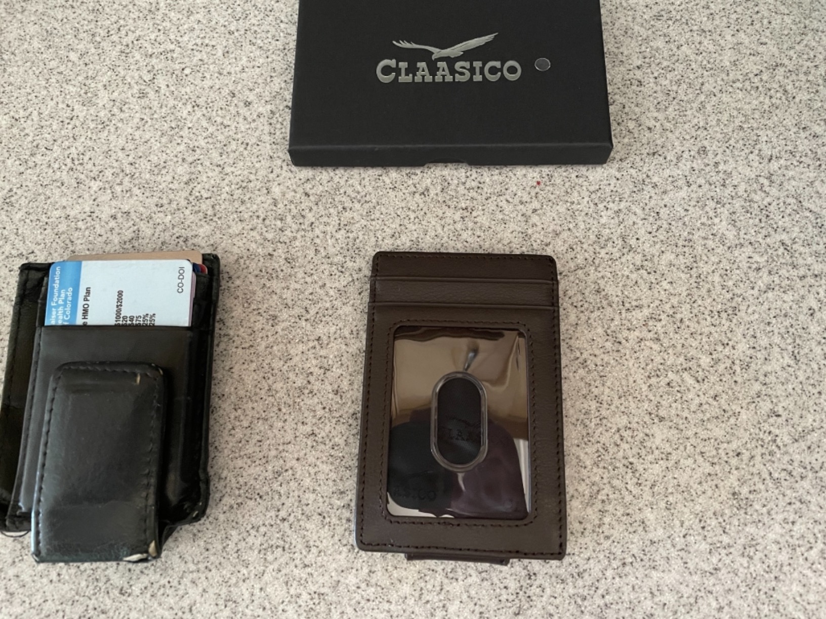 Men's Leather Money Clip Wallet - Slim Front Pocket Wallet w/Super Strong Magnetic Clip, RFID Blocking, 5 Card Slots & Center Pocket + ID Window customer photo 2