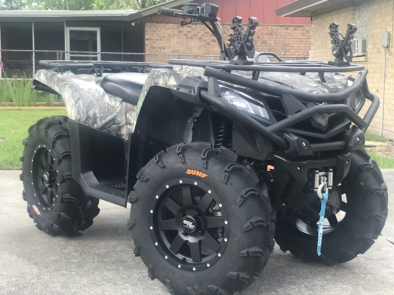 RockTrix RT106 14x7 4x110 14 inch Wheels for ATV UTV SxS IRS, 4/110 Rims +30mm Offset (5+2), 10x1.25 Nuts, Fits Honda Rancher Rincon Yamaha Grizzly Kodiak Rhino, Fits Suzuki King Quad, Matte Black customer photo 2