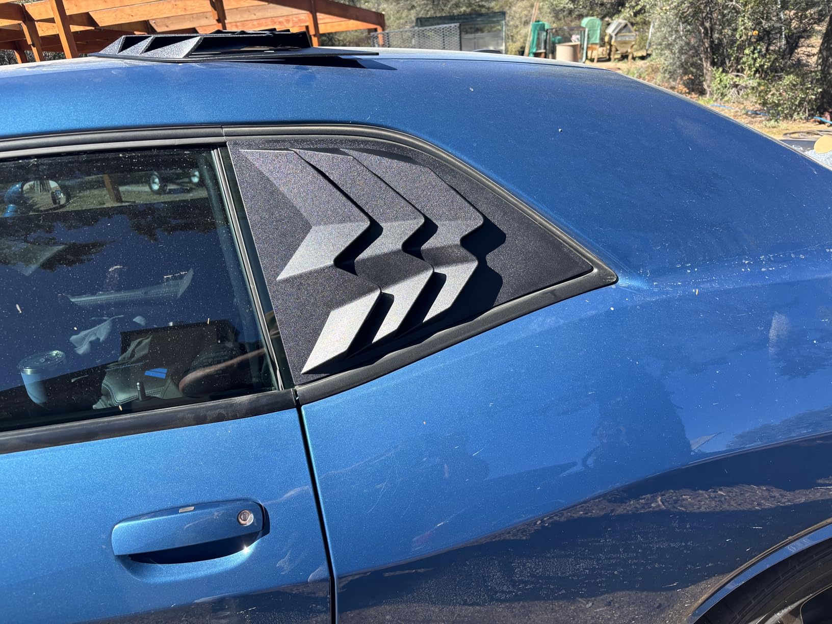 for 2008-2024 Dodge Challenger Side Window Scoop Louvers, ABS Window Visor Cover, Sun Rain Shade Matte Black customer photo 2