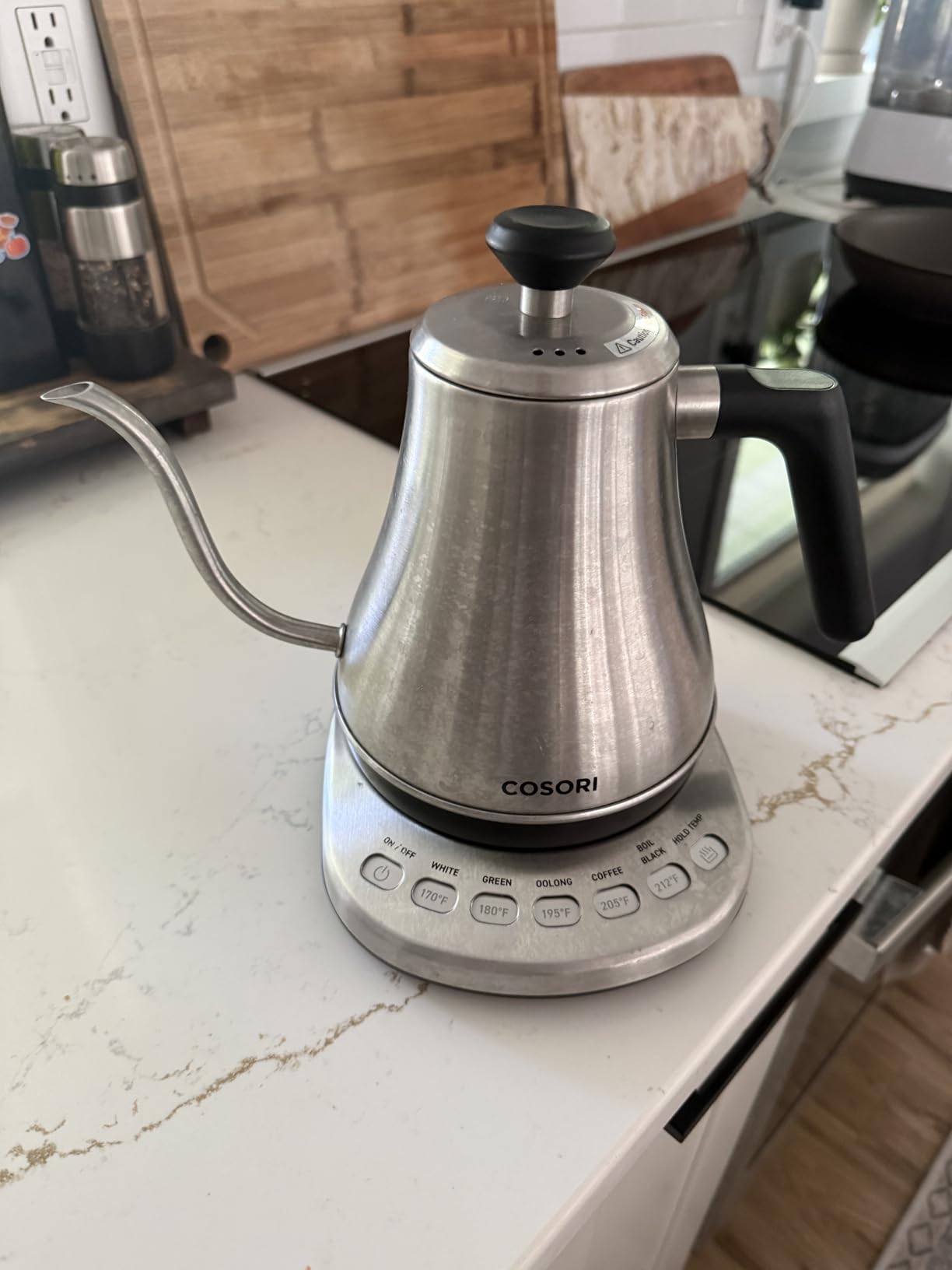 Cosori Gooseneck Electric Kettle with Temperature Control, 0.8L, Black | No Plastic Contact with Water, 5 Presets, 60-Min Keep Warm, Pour Over Coffee & Tea, Stainless Steel Interior, 1200W customer photo 1