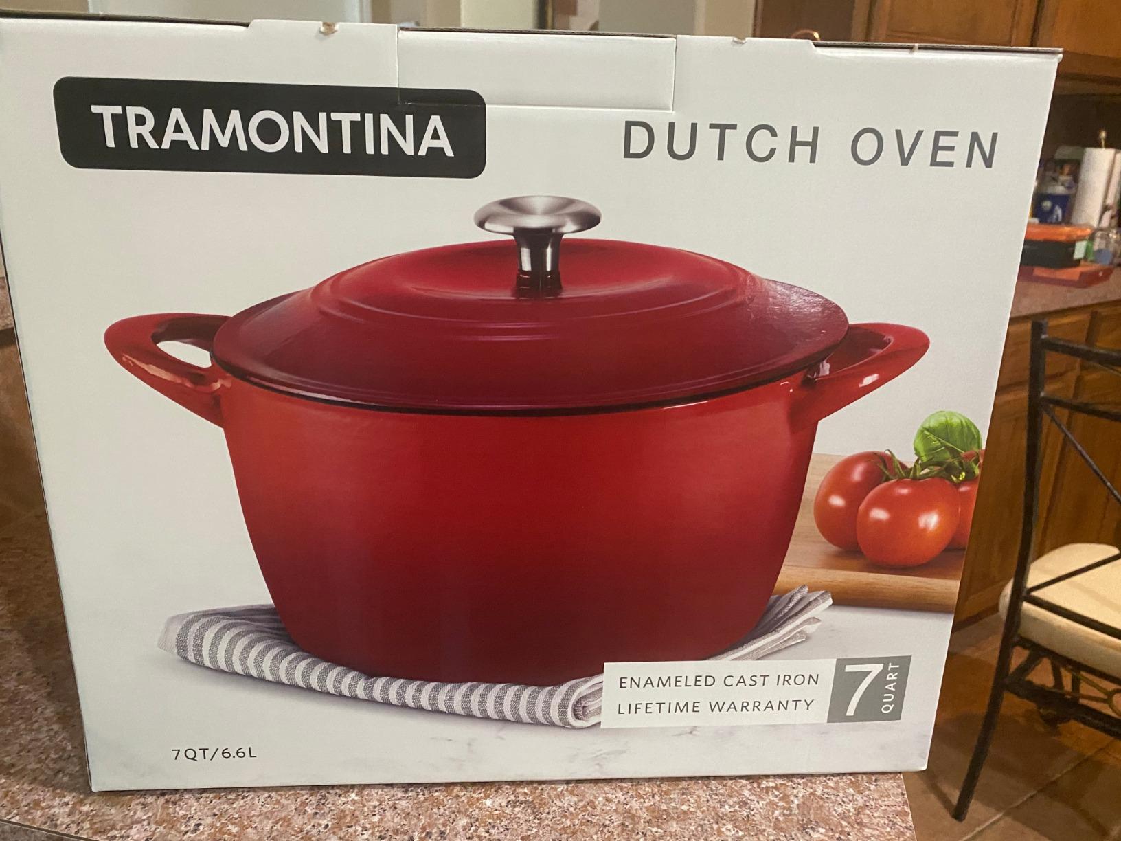 Tramontina Enameled Cast Iron 7-Quart Covered Round Dutch Oven (Red) customer photo 1
