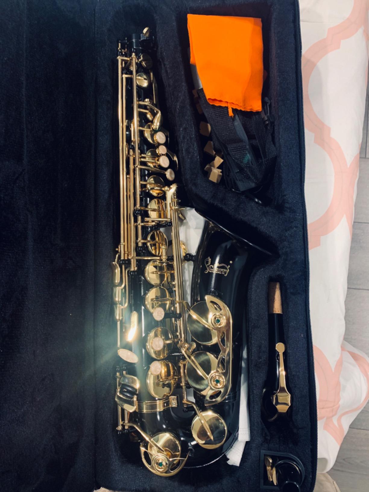 Glarry Student Alto Eb E-flat SAX Saxophone Gold Lacquer SAX Beginners Kit with Case, Reeds, Mouth Piece, Soft Cleaning Cloth and Rod, Gloves customer photo 1